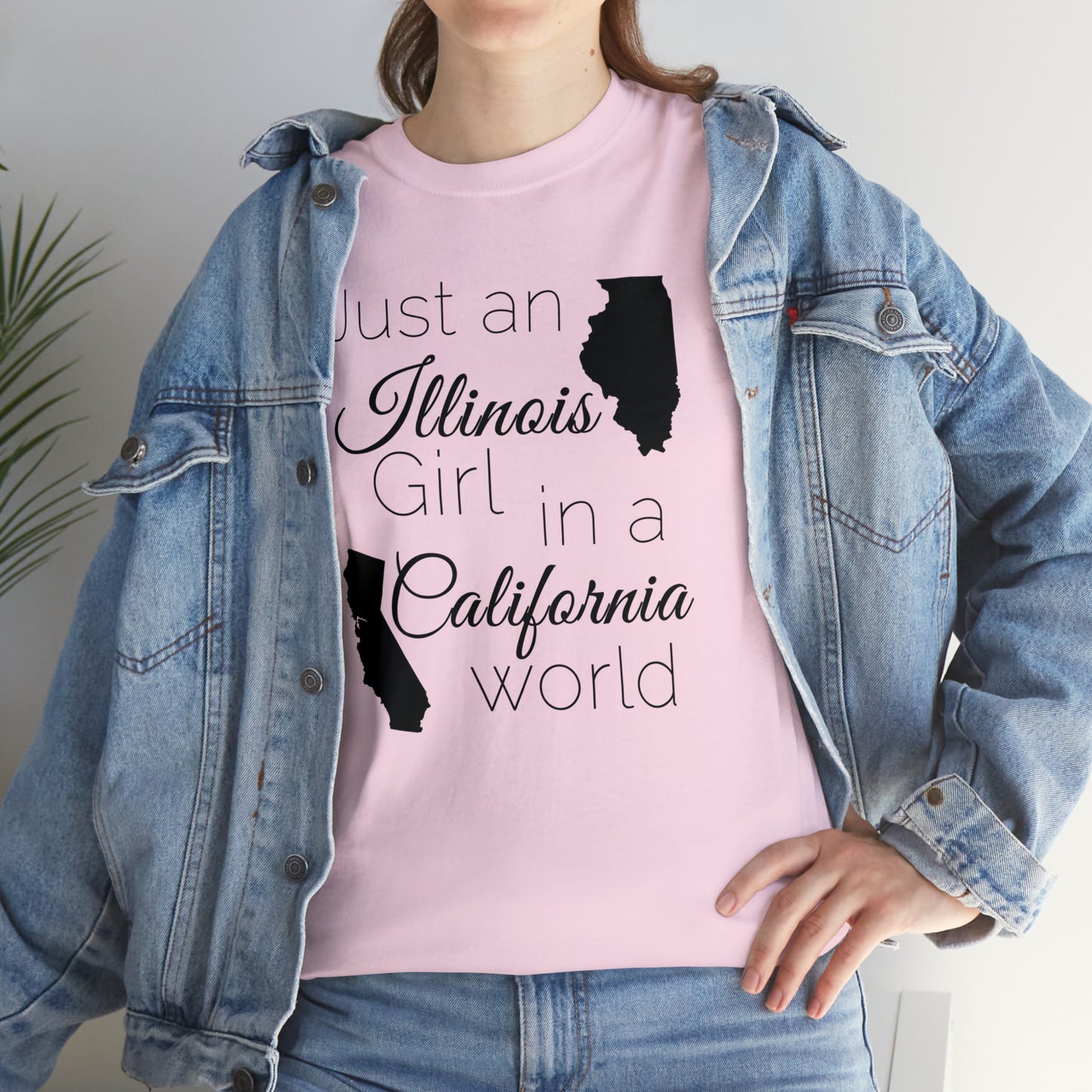 Just an Illinois Girl in a California World Unisex Heavy Cotton Tee