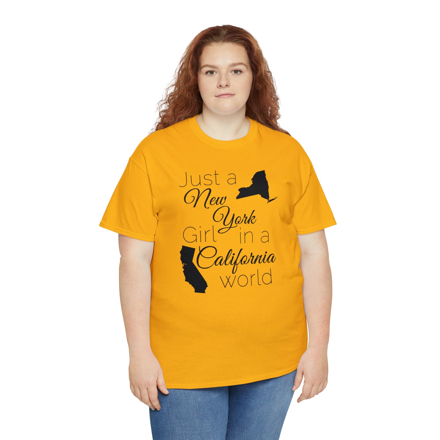 Just a New York Girl in a California World Unisex Heavy Cotton Tee
