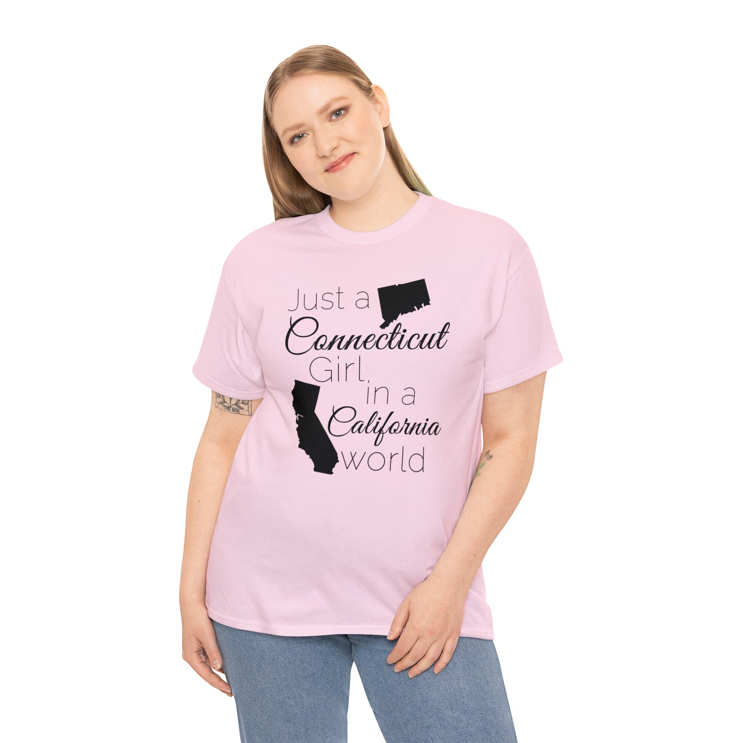 Just a Connecticut Girl in a California World Unisex Heavy Cotton Tee
