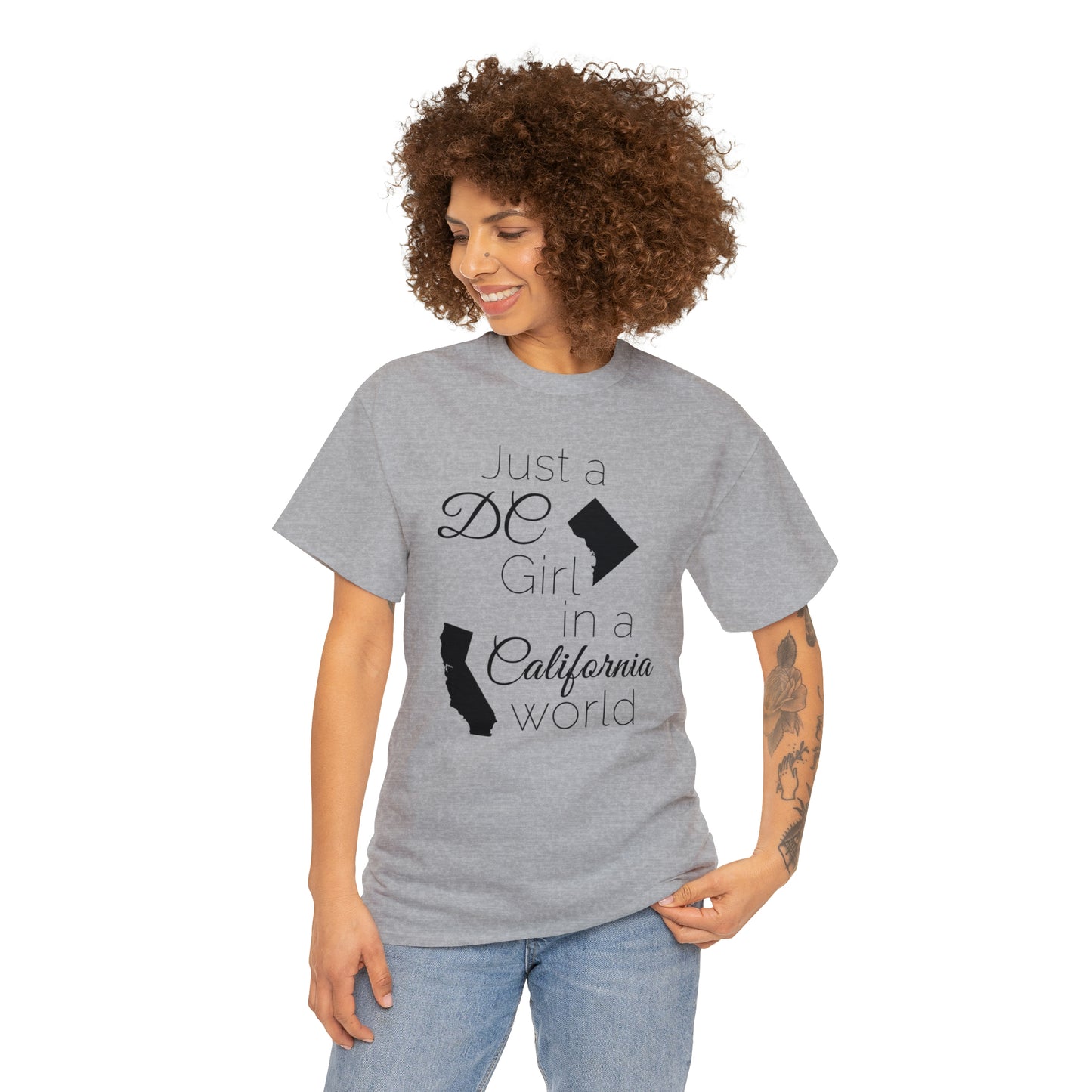 Just a DC Girl in a California World Unisex Heavy Cotton Tee