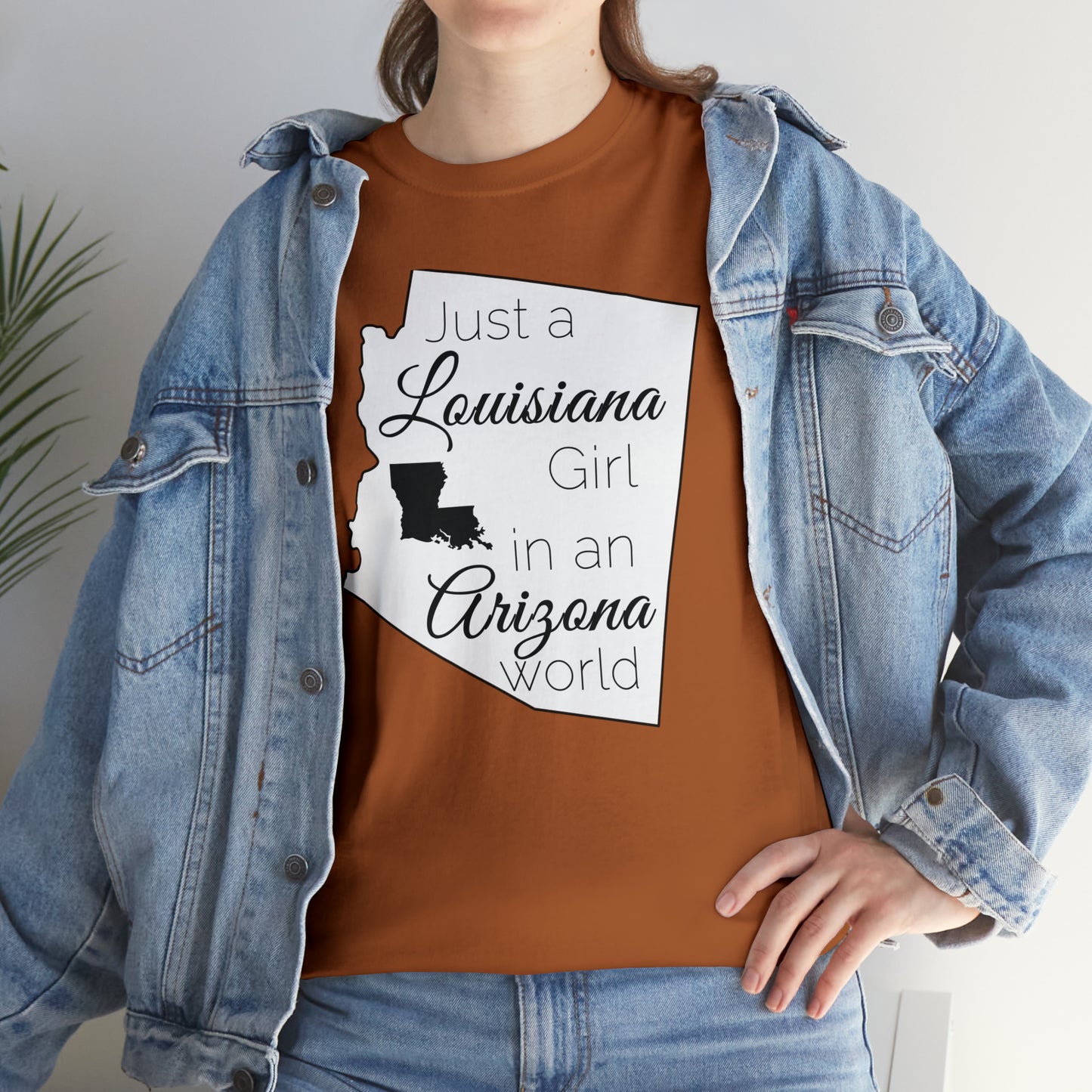 Just a Louisiana Girl in an Arizona World Unisex Heavy Cotton Tee