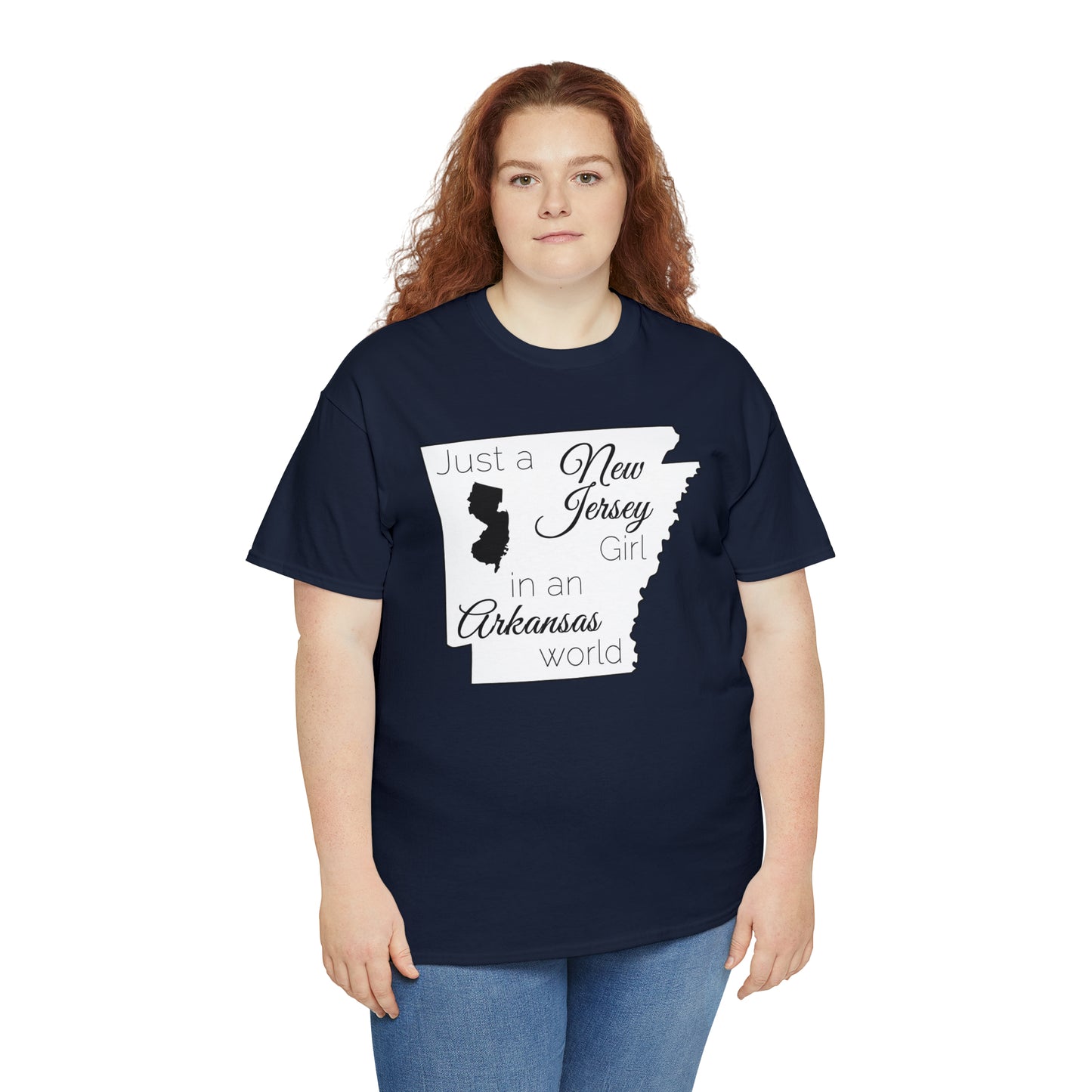 Just a New Jersey Girl in an Arkansas World Unisex Heavy Cotton Tee