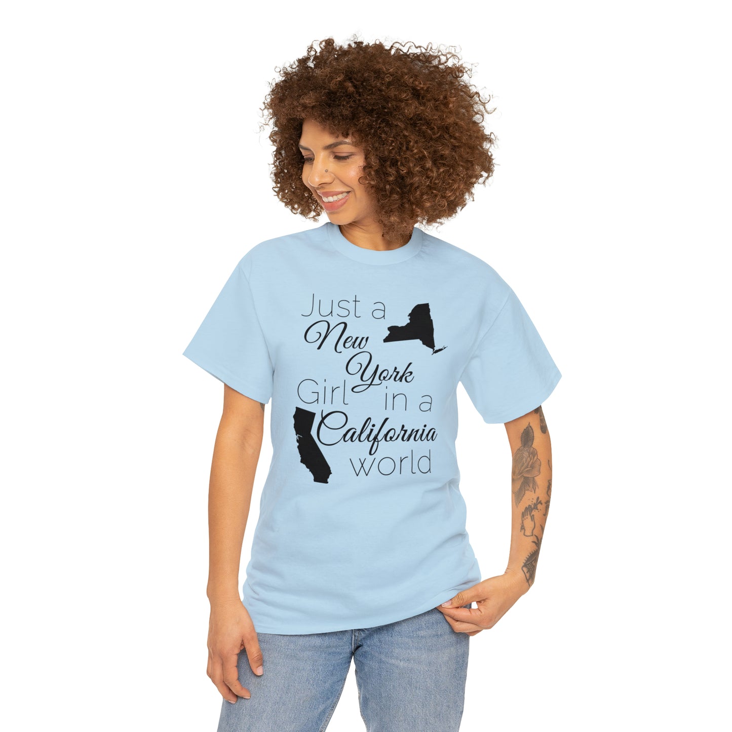 Just a New York Girl in a California World Unisex Heavy Cotton Tee