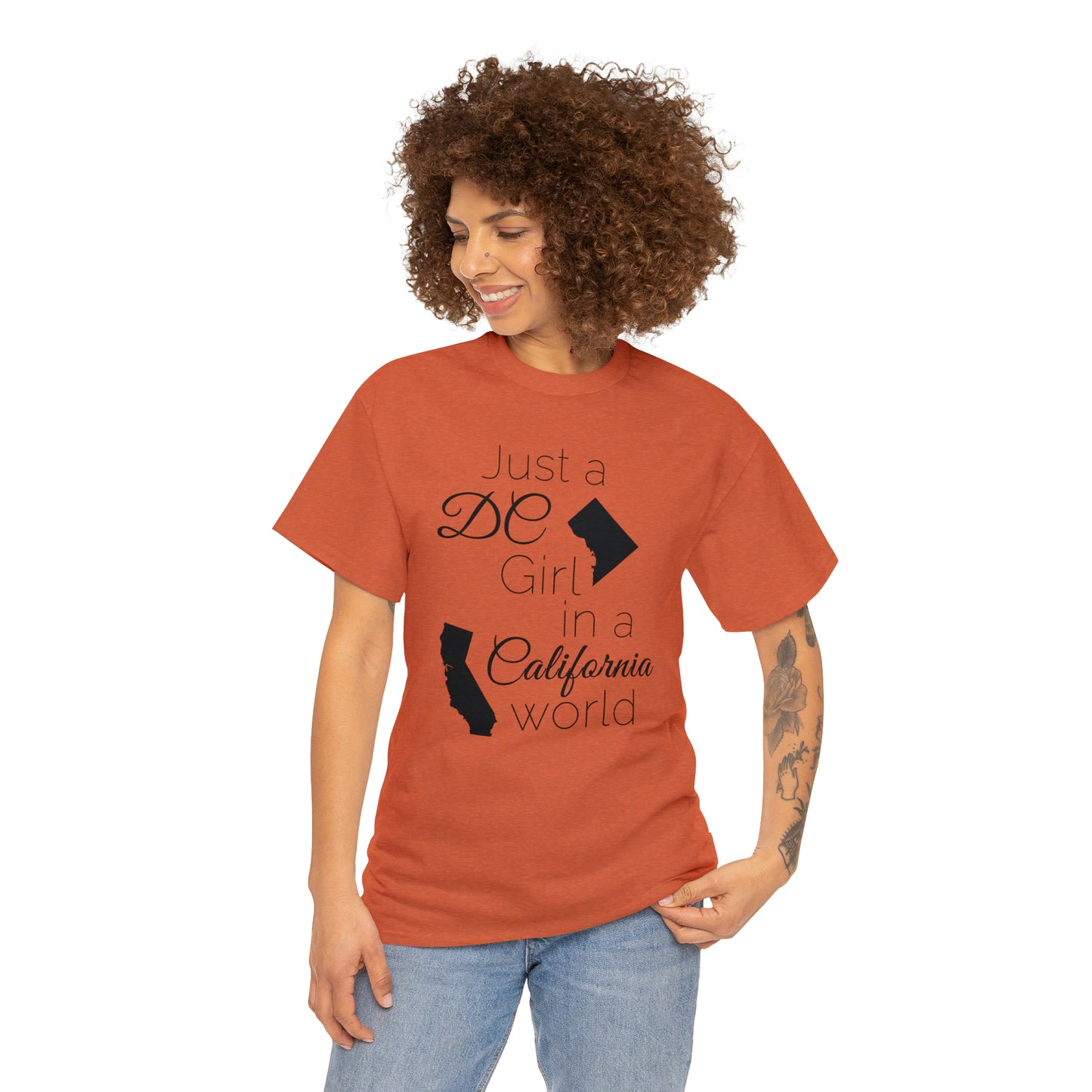 Just a DC Girl in a California World Unisex Heavy Cotton Tee