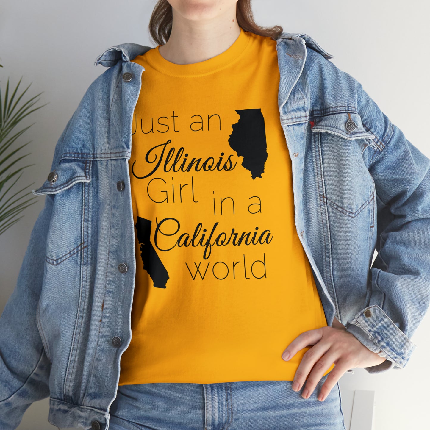 Just an Illinois Girl in a California World Unisex Heavy Cotton Tee