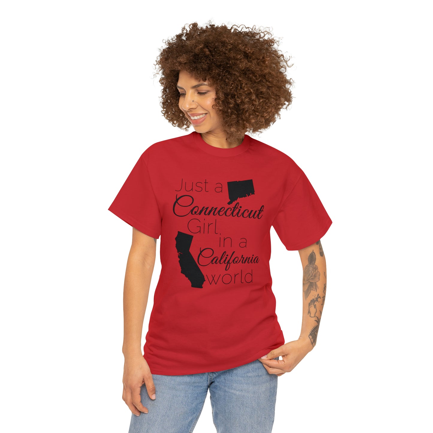 Just a Connecticut Girl in a California World Unisex Heavy Cotton Tee
