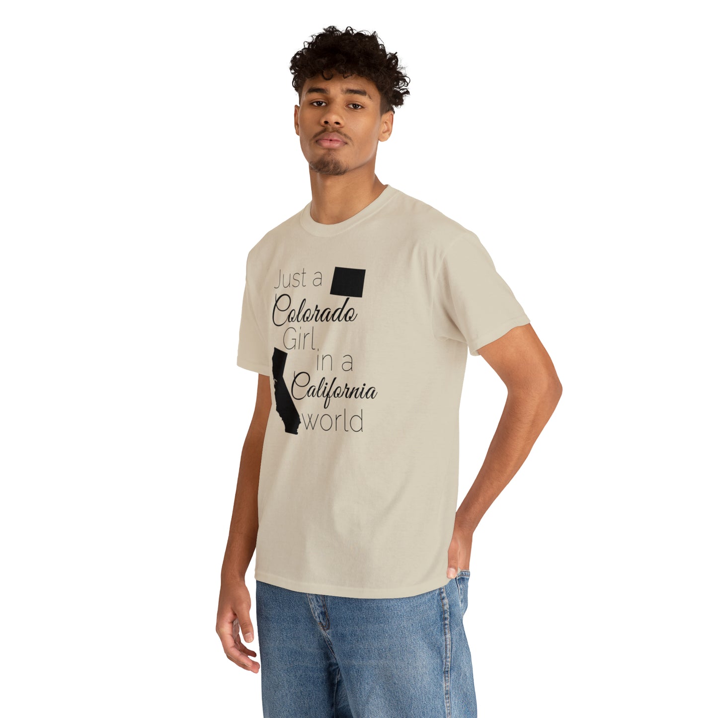 Just a Colorado Girl in a California World Unisex Heavy Cotton Tee