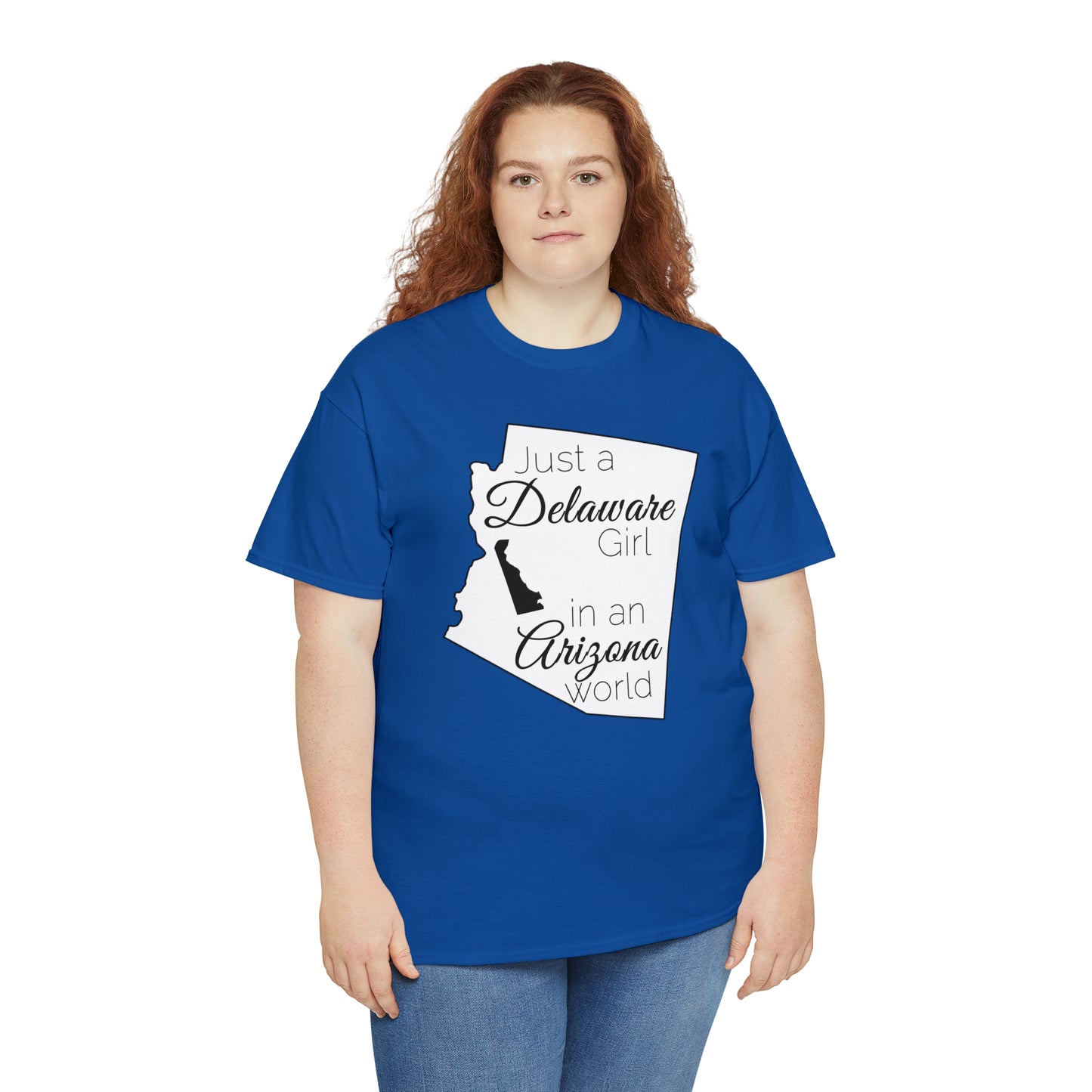 Just a Delaware Girl in an Arizona World Unisex Heavy Cotton Tee