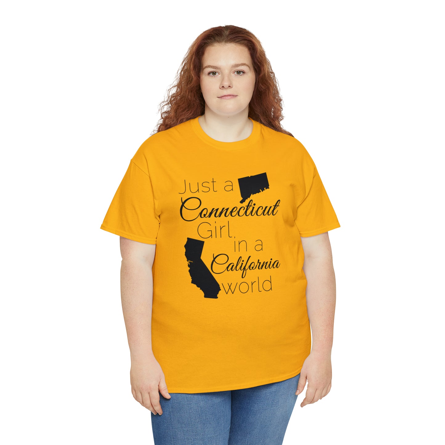 Just a Connecticut Girl in a California World Unisex Heavy Cotton Tee