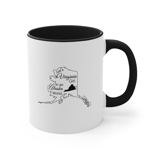 Just a Virginia Girl in an Alabama World Accent Coffee Mug, 11oz