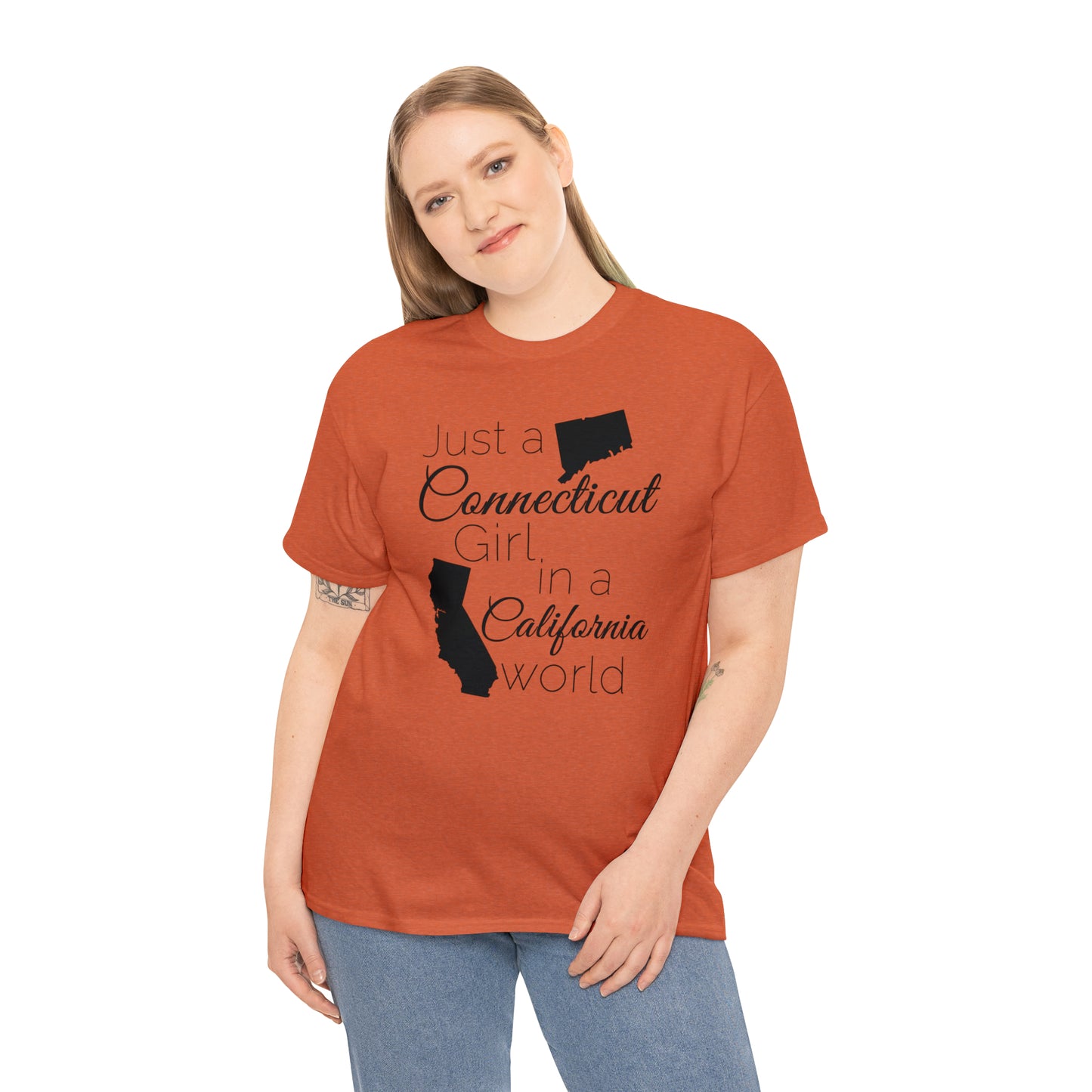 Just a Connecticut Girl in a California World Unisex Heavy Cotton Tee
