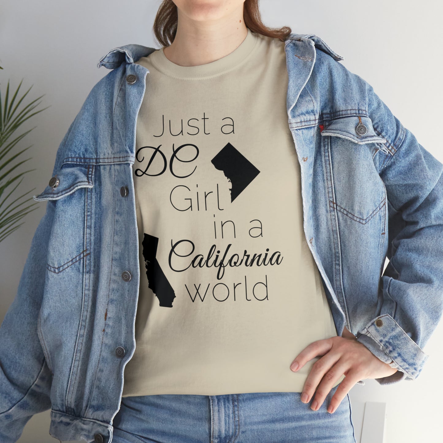 Just a DC Girl in a California World Unisex Heavy Cotton Tee