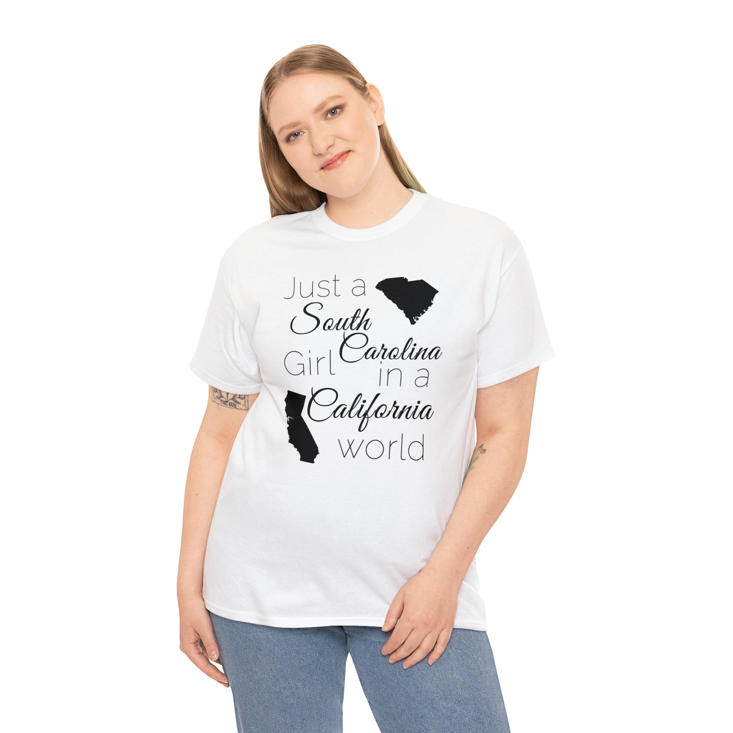 Just a South Carolina Girl in a California World Unisex Heavy Cotton Tee