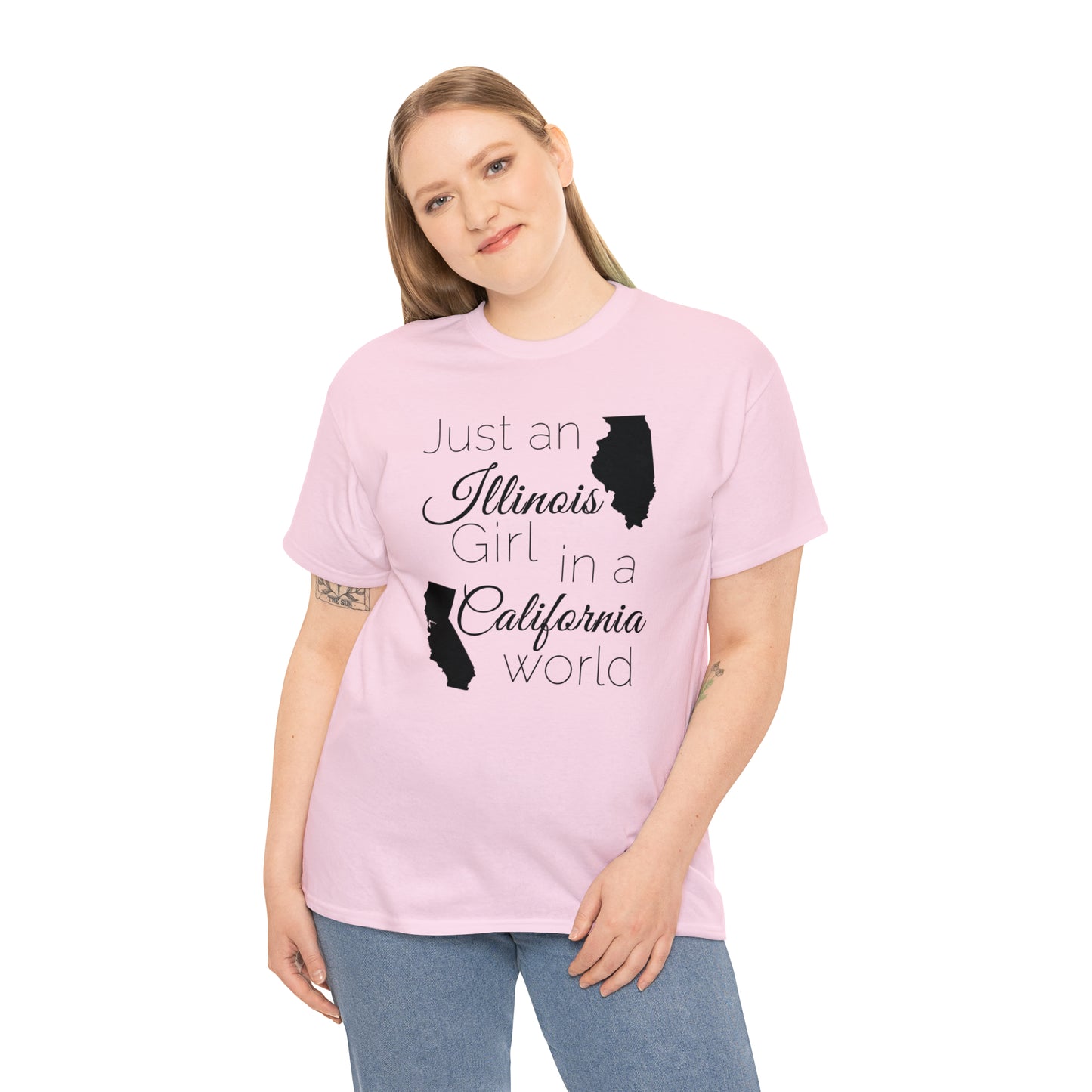 Just an Illinois Girl in a California World Unisex Heavy Cotton Tee