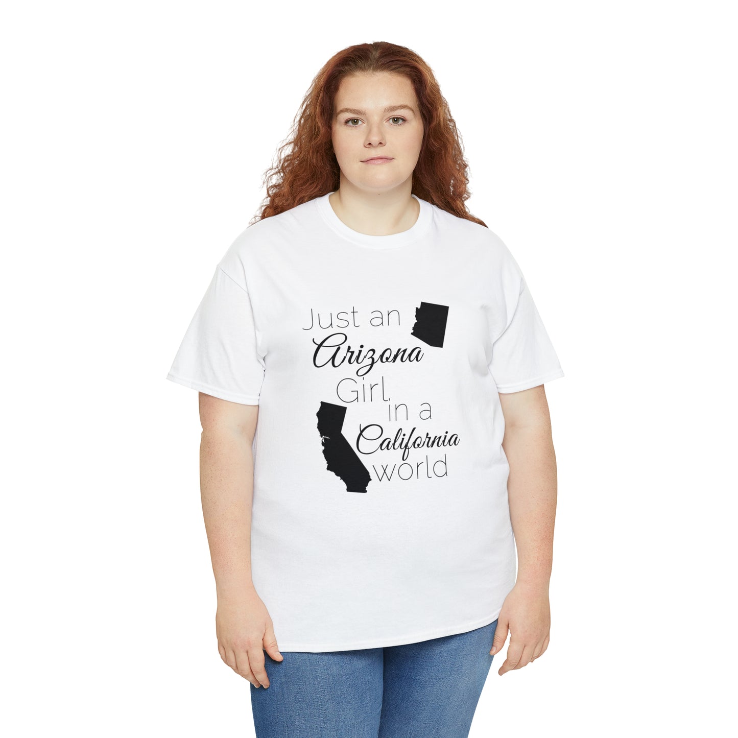 Just an Arizona Girl in a California World Unisex Heavy Cotton Tee