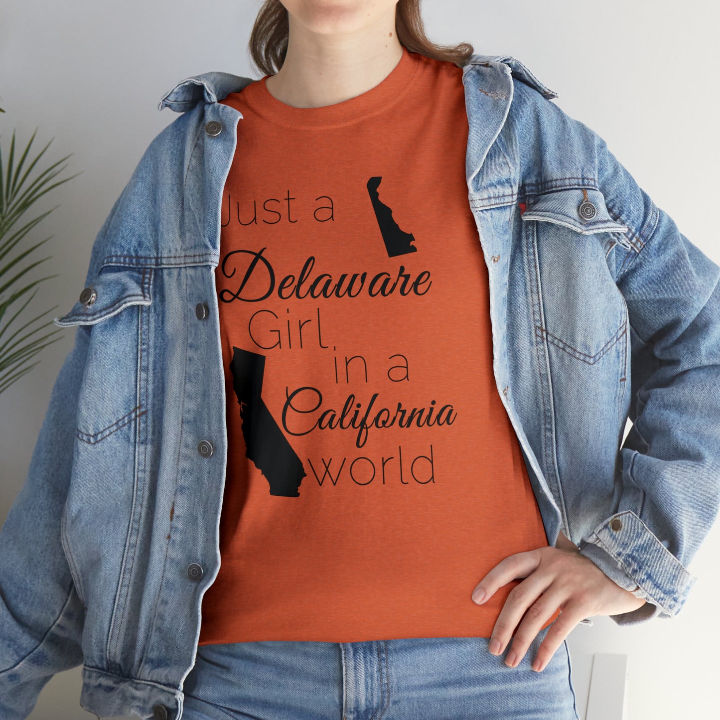 Just a Delaware Girl in a California World Unisex Heavy Cotton Tee