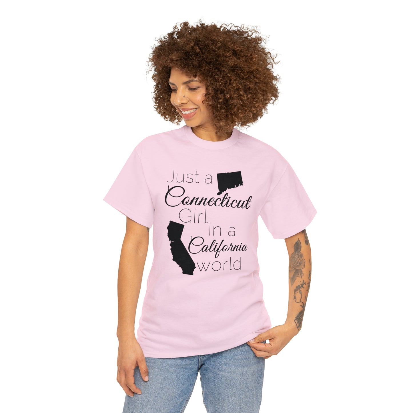 Just a Connecticut Girl in a California World Unisex Heavy Cotton Tee
