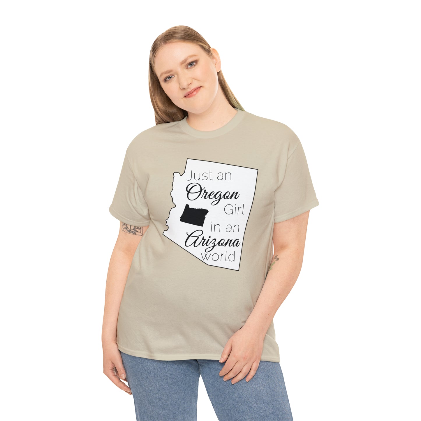 Just an Oregon Girl in an Arizona World Unisex Heavy Cotton Tee