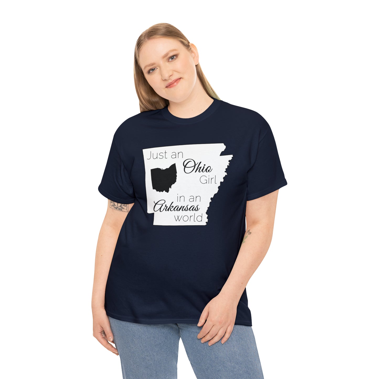 Just an Ohio Girl in an Arkansas World Unisex Heavy Cotton Tee