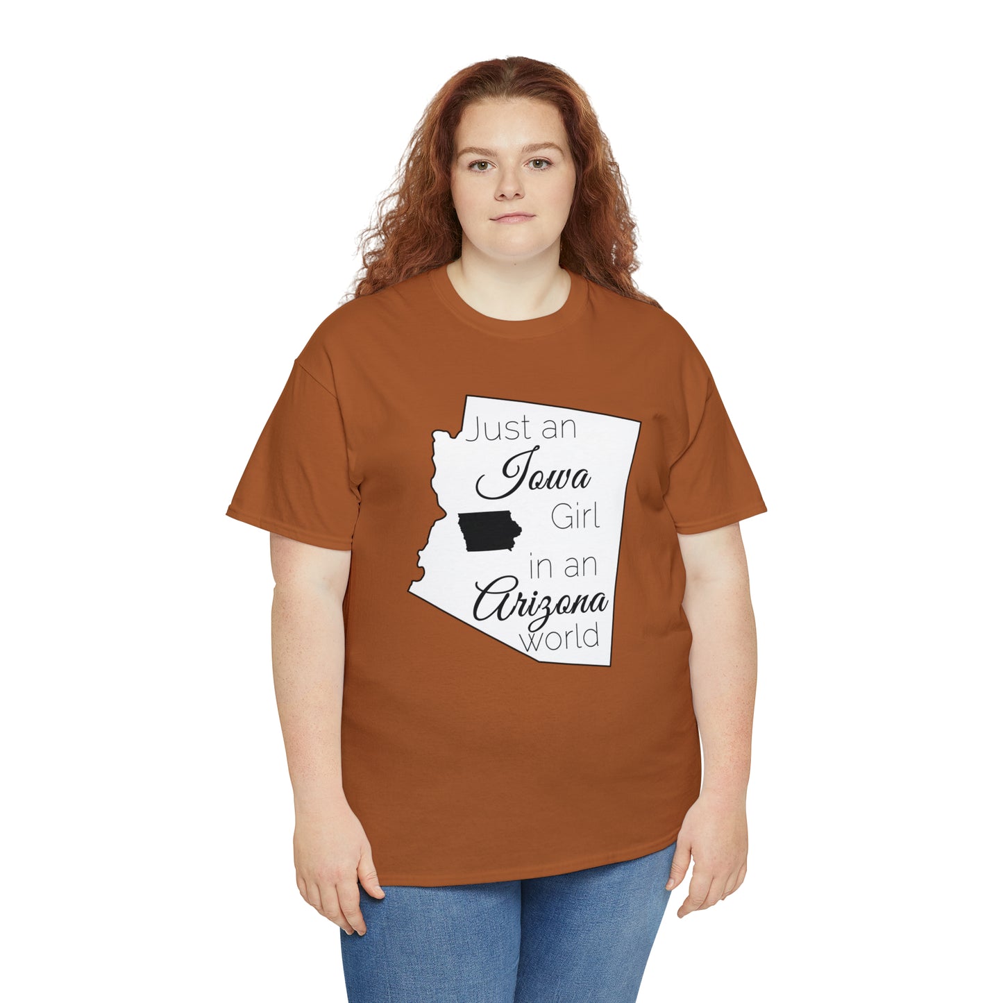 Just an Iowa Girl in an Arizona World Unisex Heavy Cotton Tee