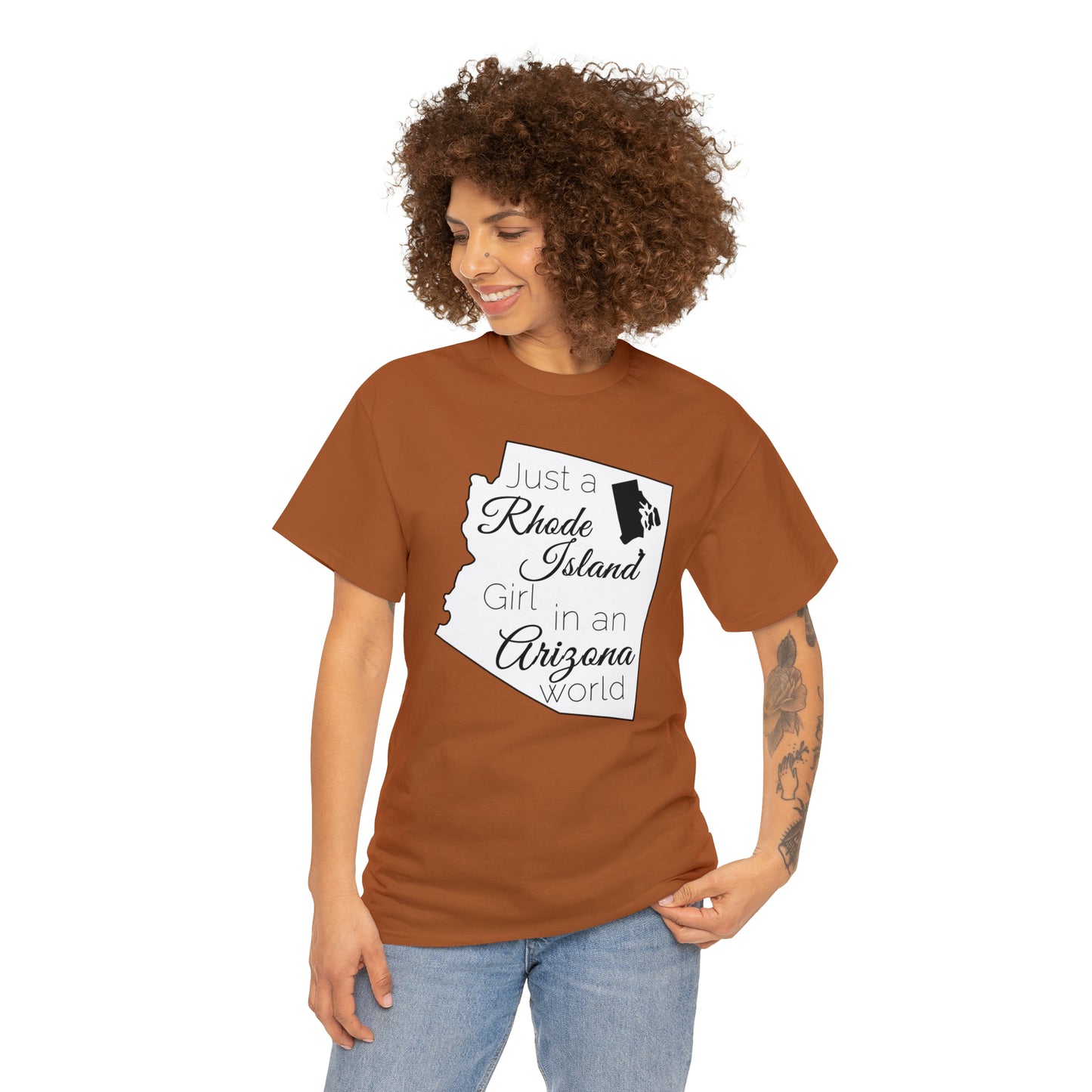 Just a Rhode Island Girl in an Arizona World Unisex Heavy Cotton Tee