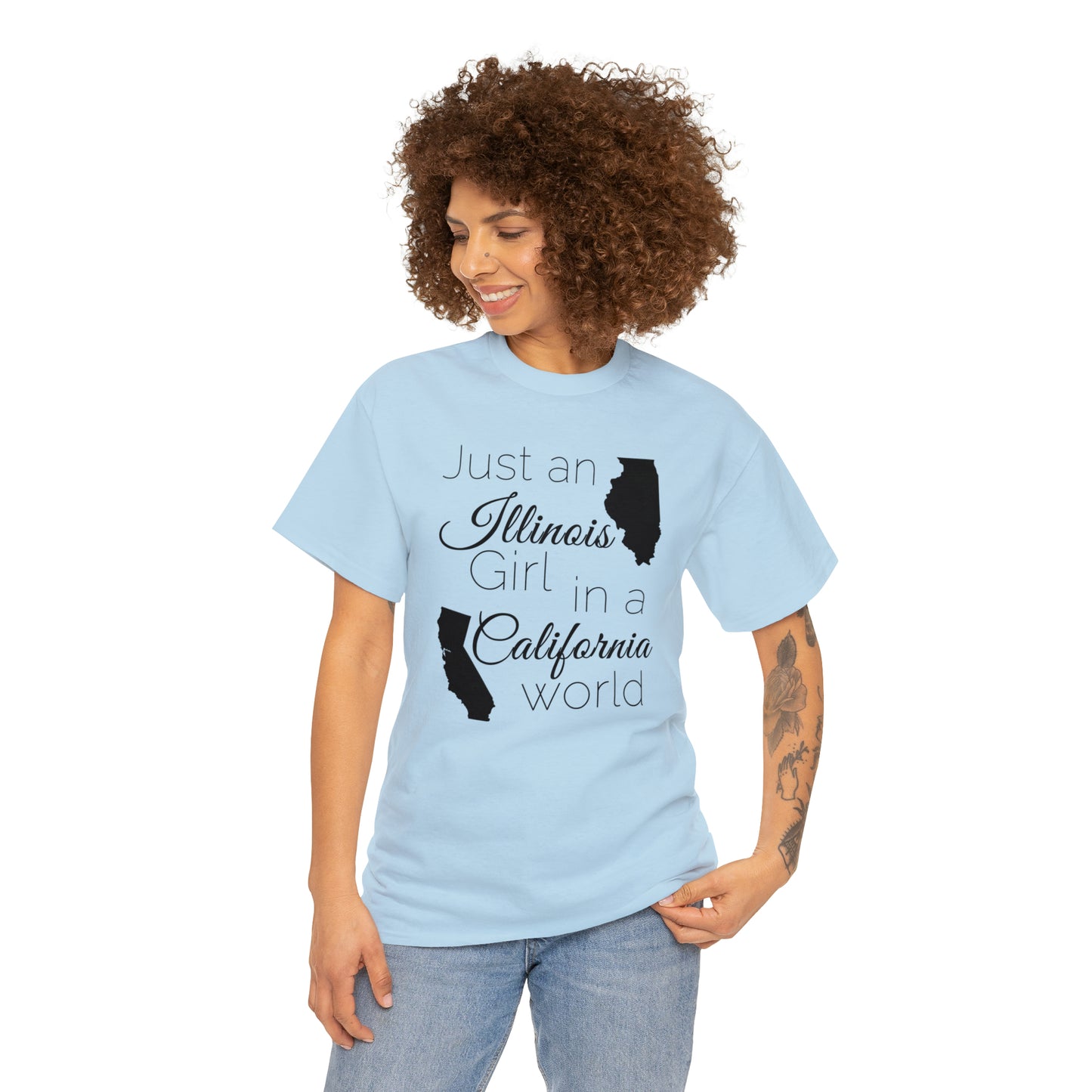 Just an Illinois Girl in a California World Unisex Heavy Cotton Tee