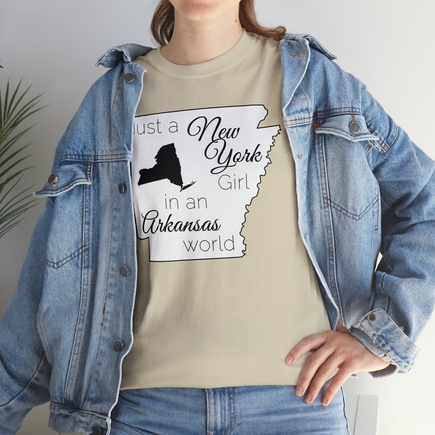 Just a New York Girl in an Arkansas World Unisex Heavy Cotton Tee