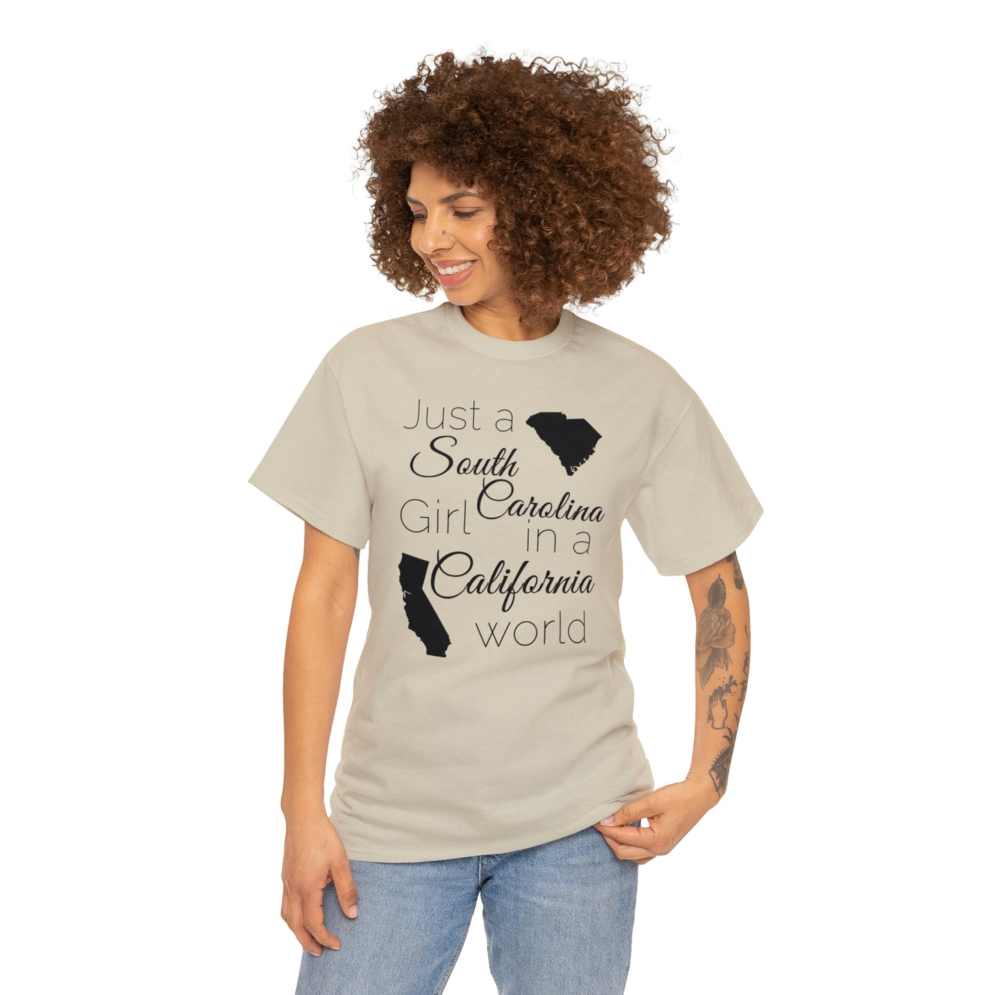 Just a South Carolina Girl in a California World Unisex Heavy Cotton Tee