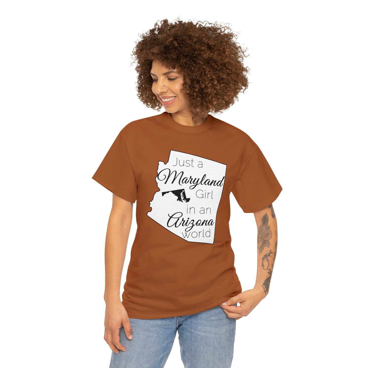 Just a Maryland Girl in an Arizona World Unisex Heavy Cotton Tee