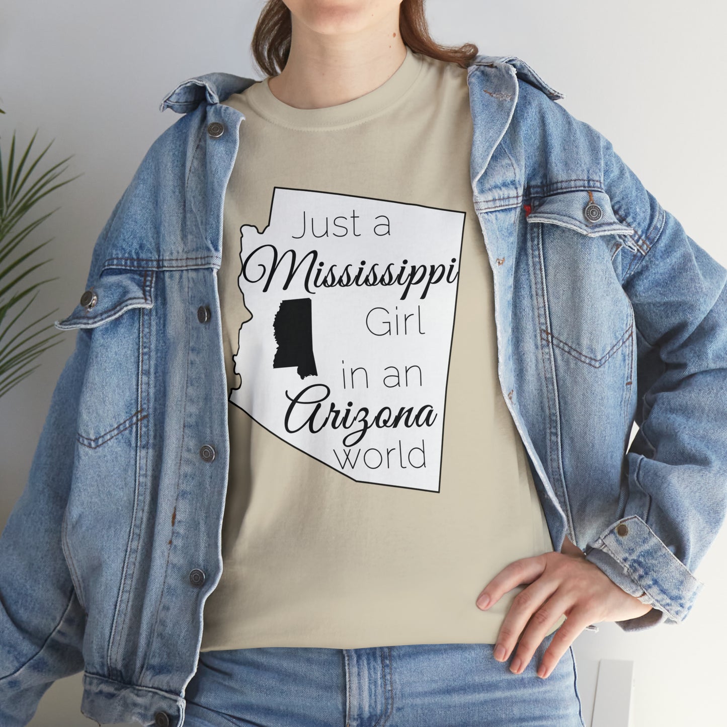 Just a Mississippi Girl in an Arizona World Unisex Heavy Cotton Tee