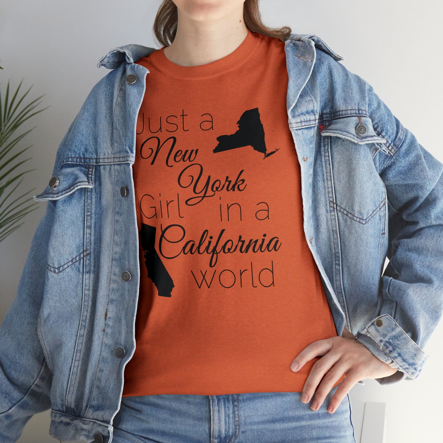 Just a New York Girl in a California World Unisex Heavy Cotton Tee