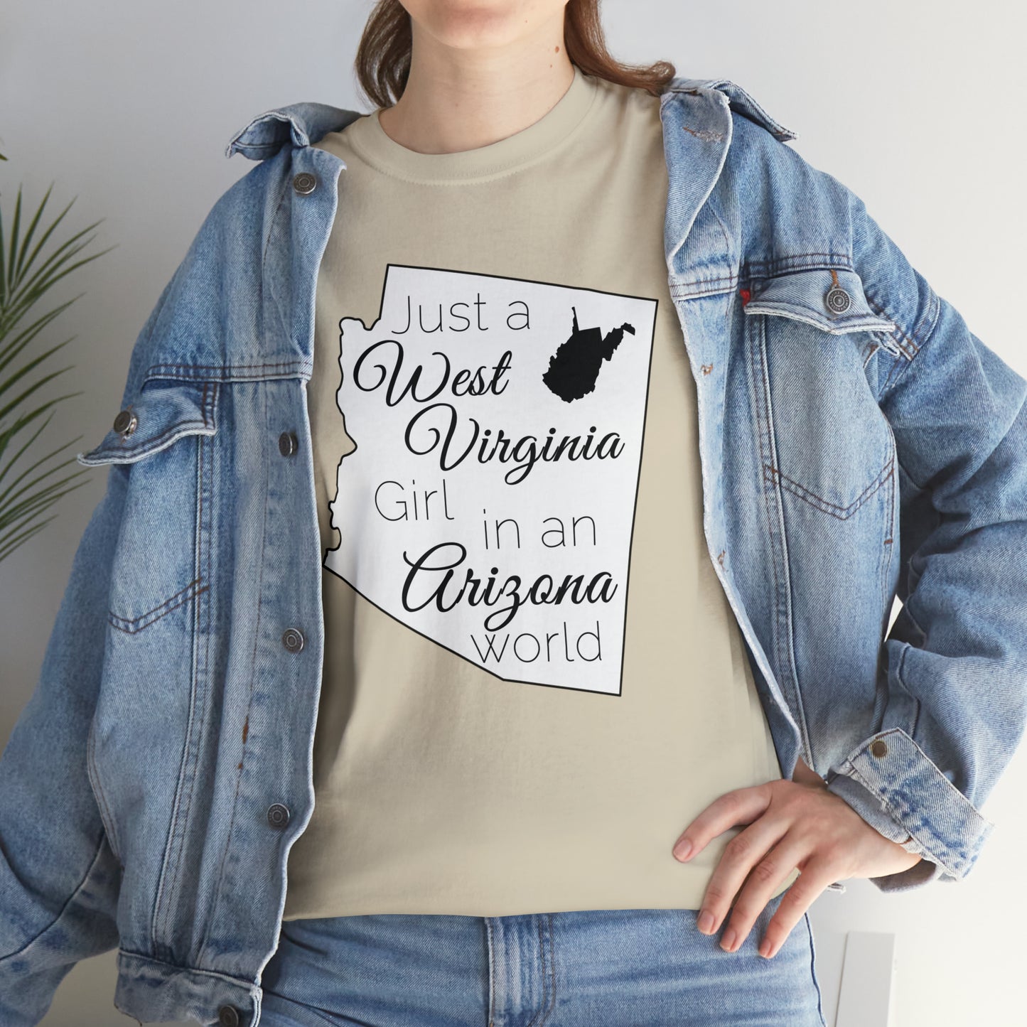Just a West Virginia Girl in an Arizona World Unisex Heavy Cotton Tee