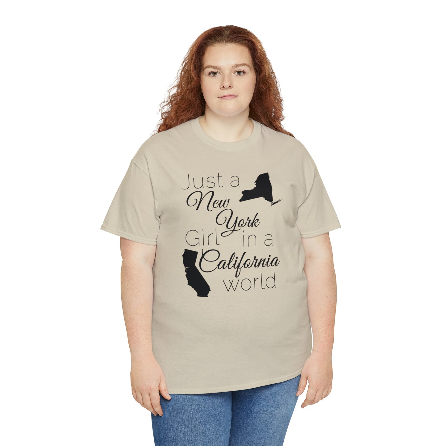 Just a New York Girl in a California World Unisex Heavy Cotton Tee
