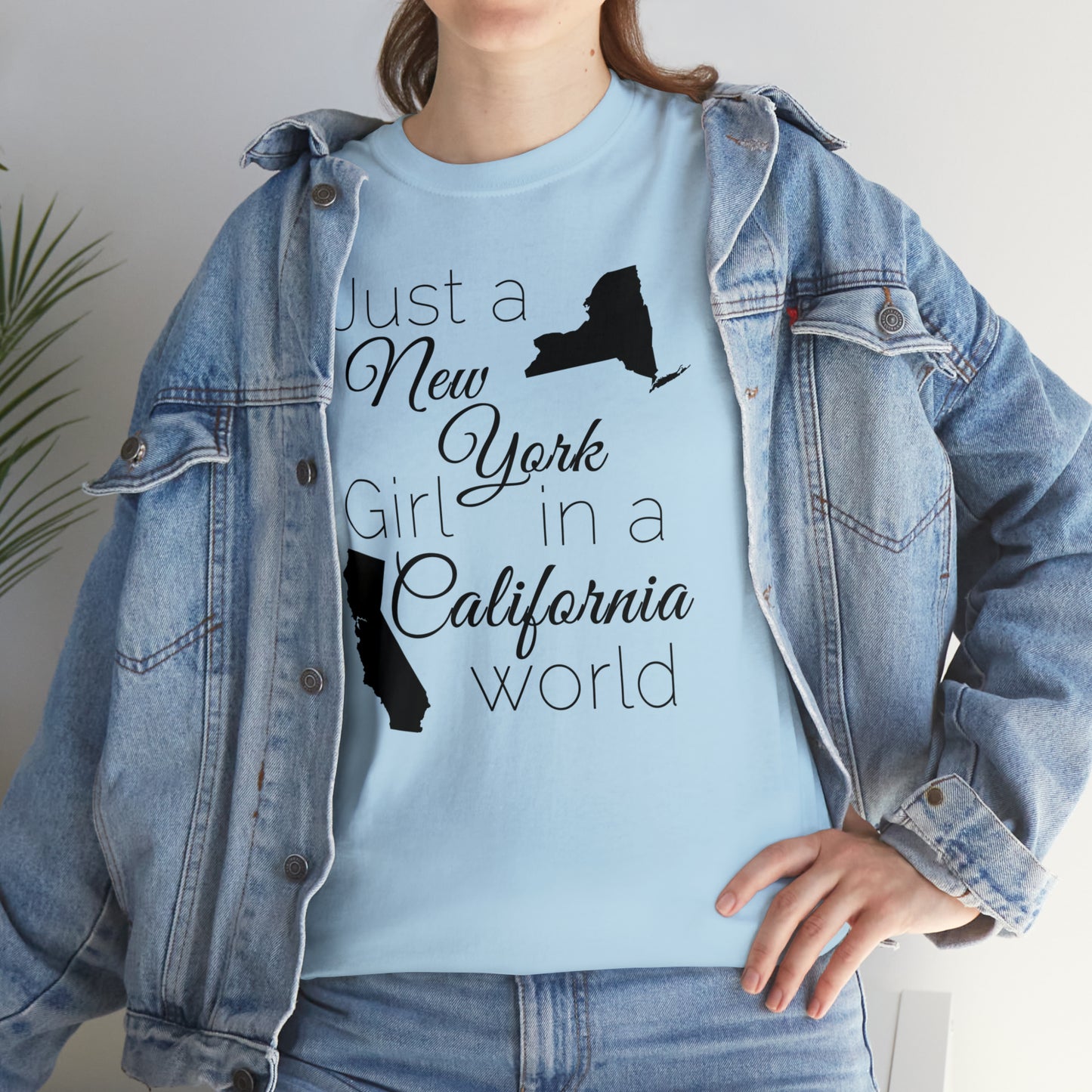 Just a New York Girl in a California World Unisex Heavy Cotton Tee