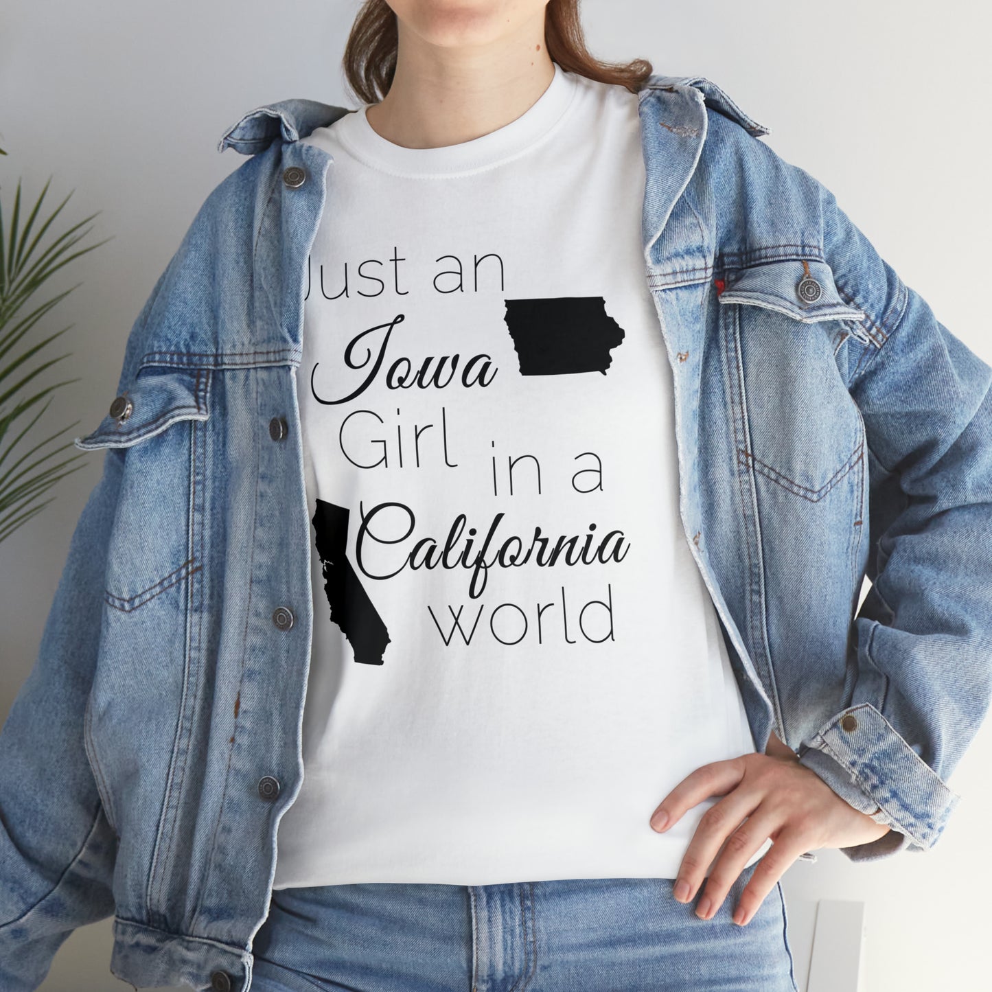 Just an Iowa Girl in a California World Unisex Heavy Cotton Tee