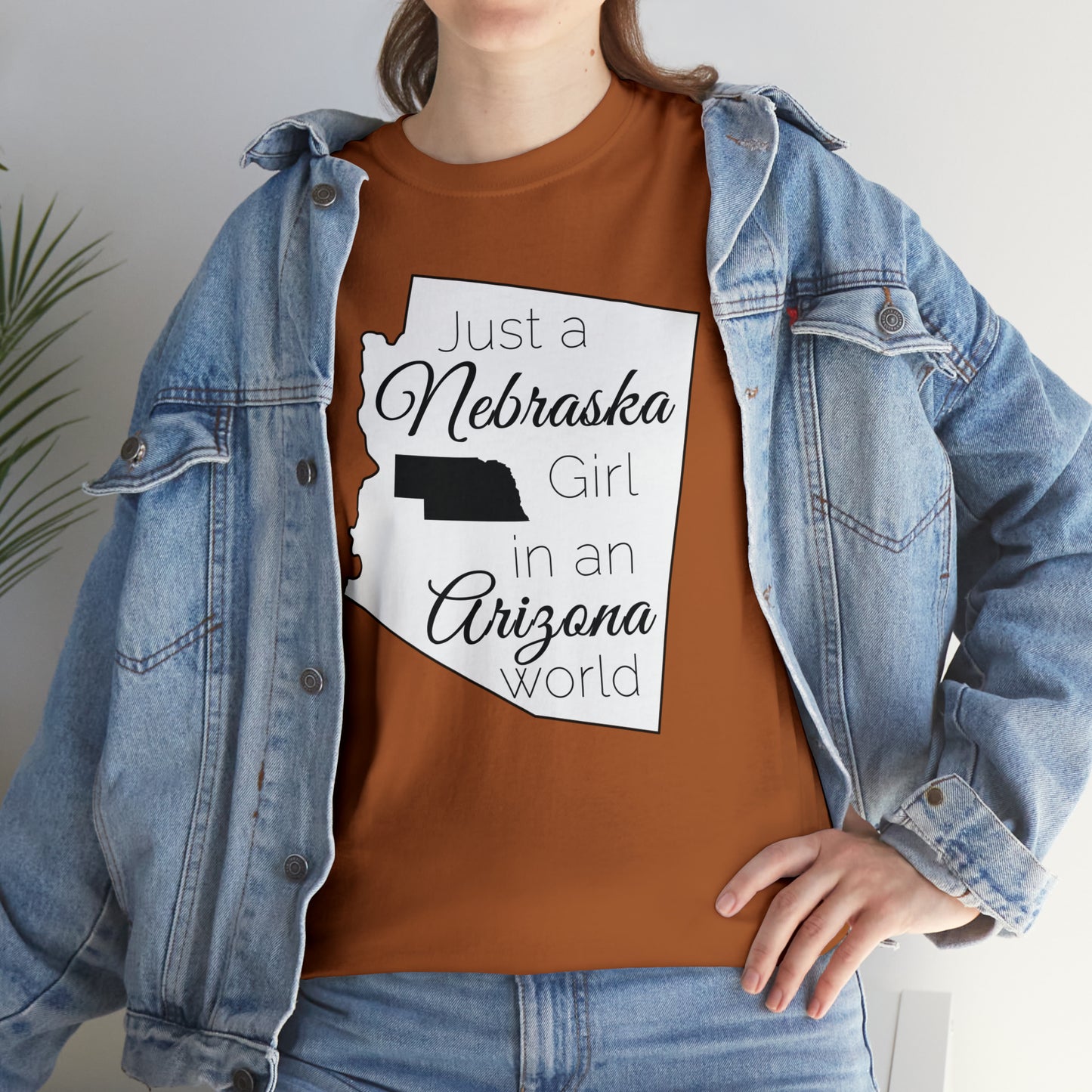 Just a Nebraska Girl in an Arizona World Unisex Heavy Cotton Tee