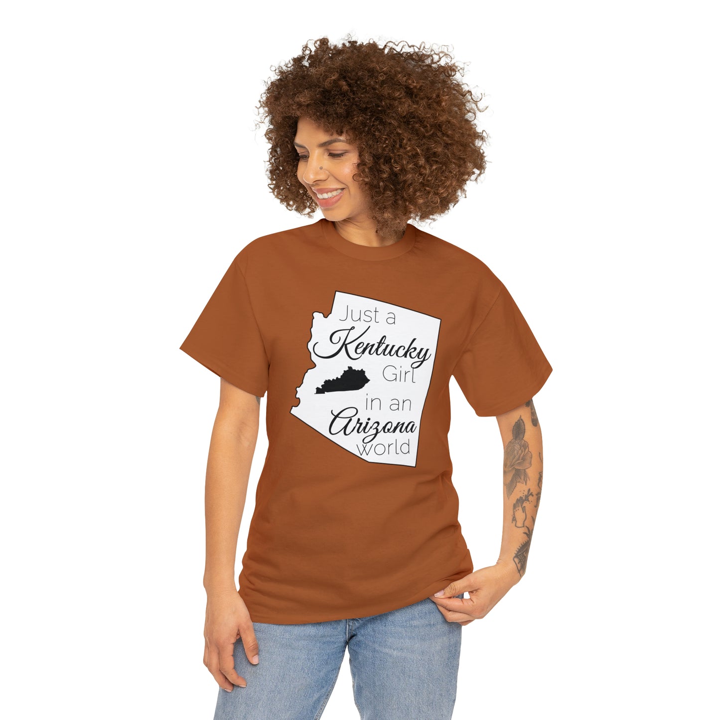 Just a Kentucky Girl in an Arizona World Unisex Heavy Cotton Tee
