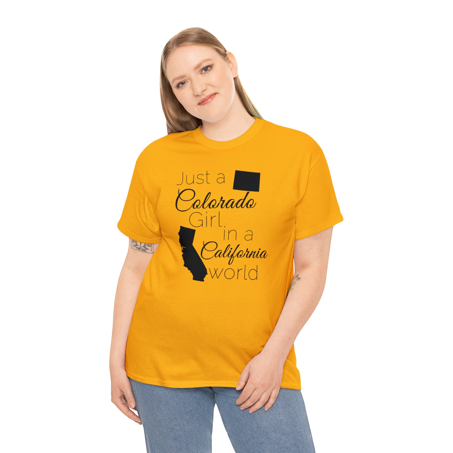 Just a Colorado Girl in a California World Unisex Heavy Cotton Tee