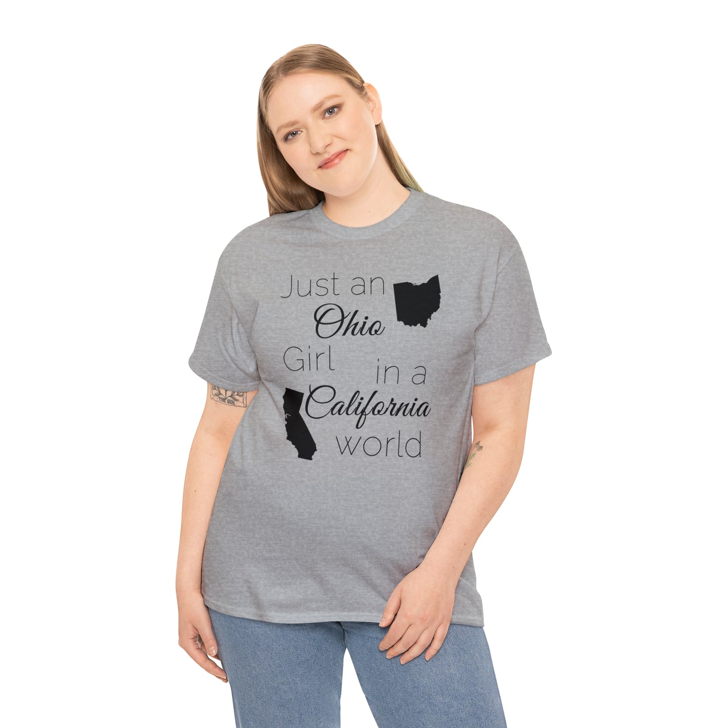 Just an Ohio Girl in a California World Unisex Heavy Cotton Tee