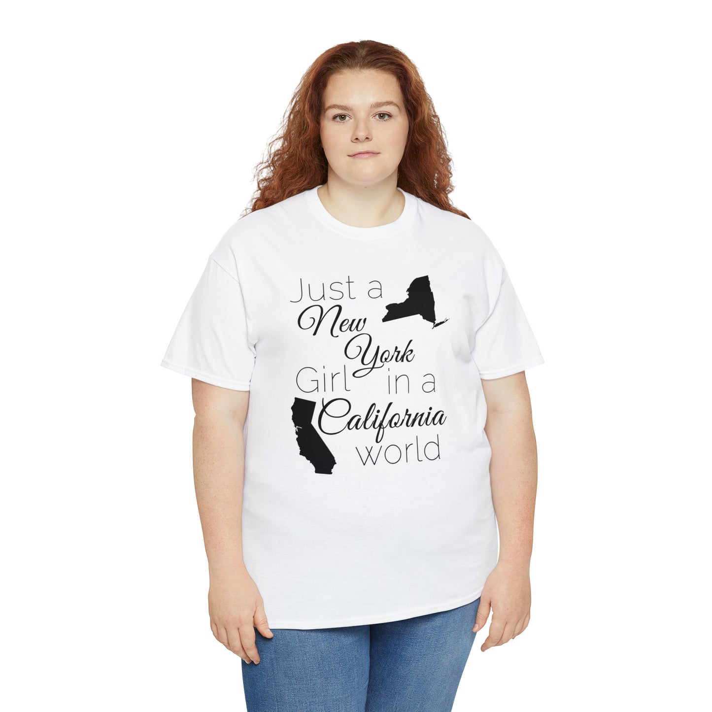 Just a New York Girl in a California World Unisex Heavy Cotton Tee
