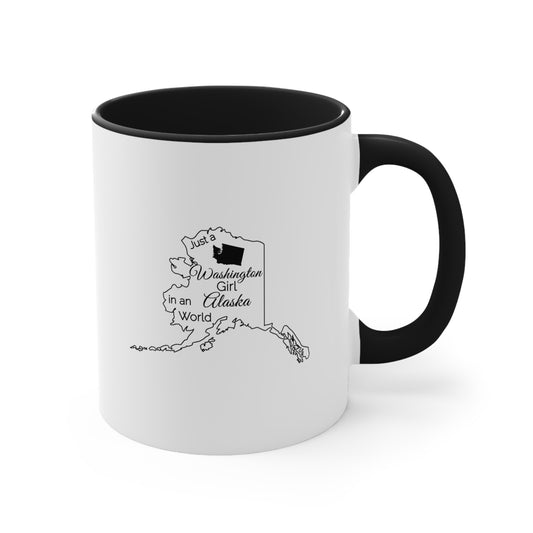 Just a Washington Girl in an Alabama World Accent Coffee Mug, 11oz