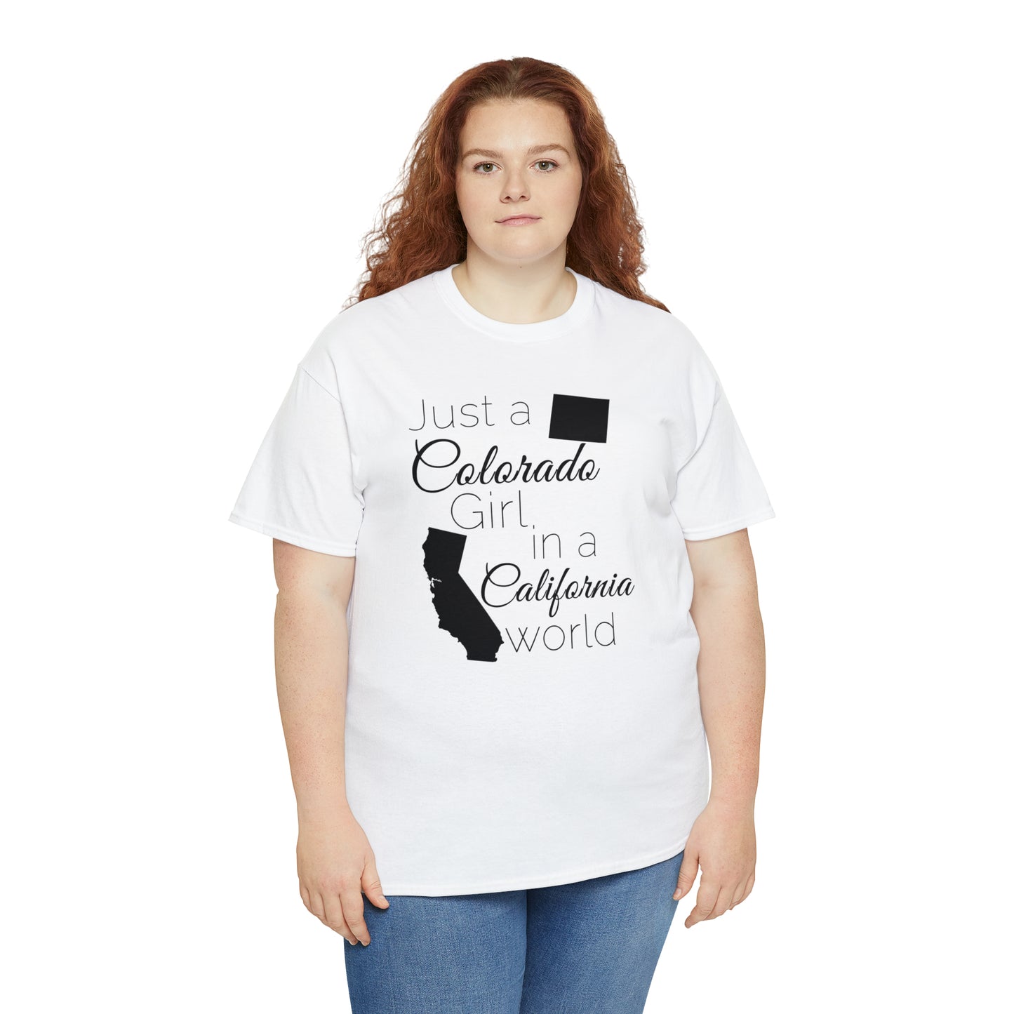 Just a Colorado Girl in a California World Unisex Heavy Cotton Tee