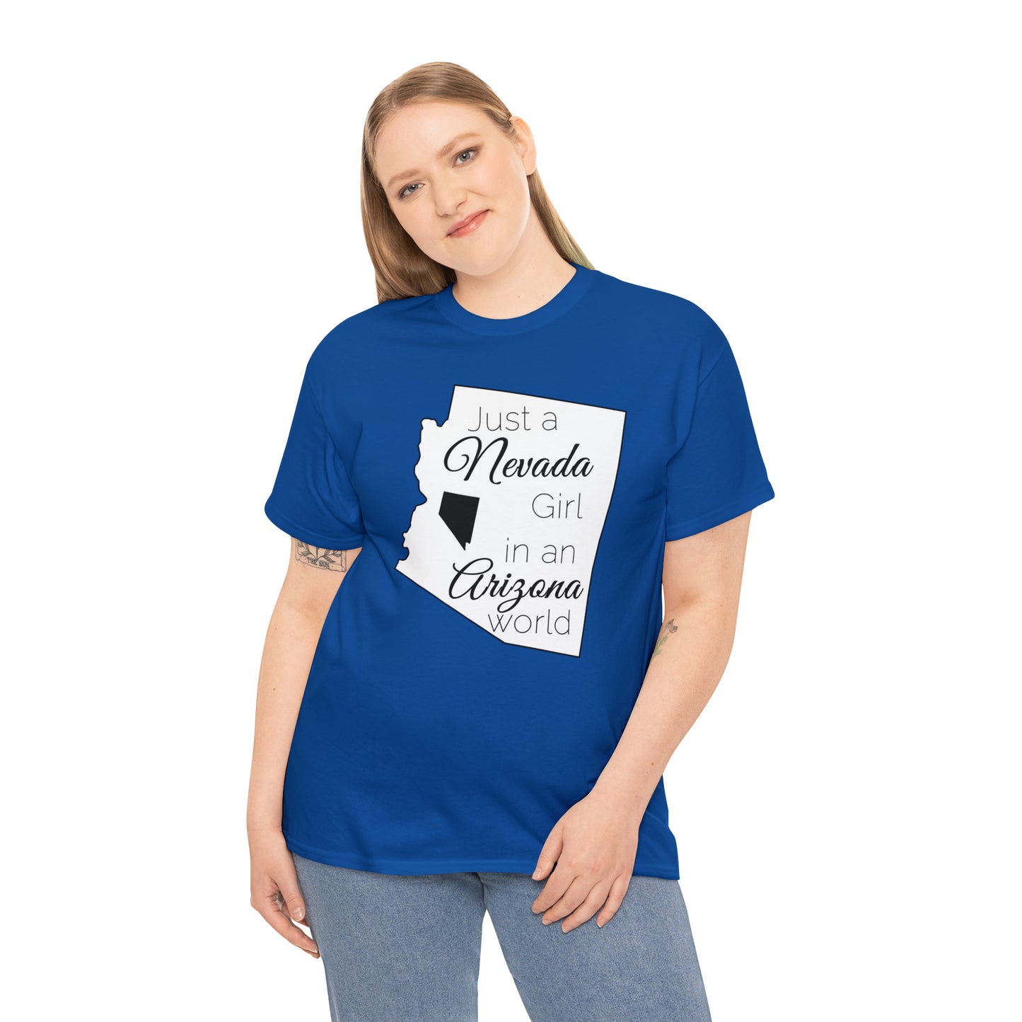 Just a Nevada Girl in an Arizona World Unisex Heavy Cotton Tee