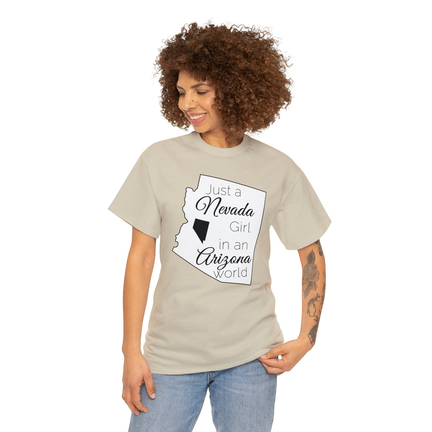 Just a Nevada Girl in an Arizona World Unisex Heavy Cotton Tee