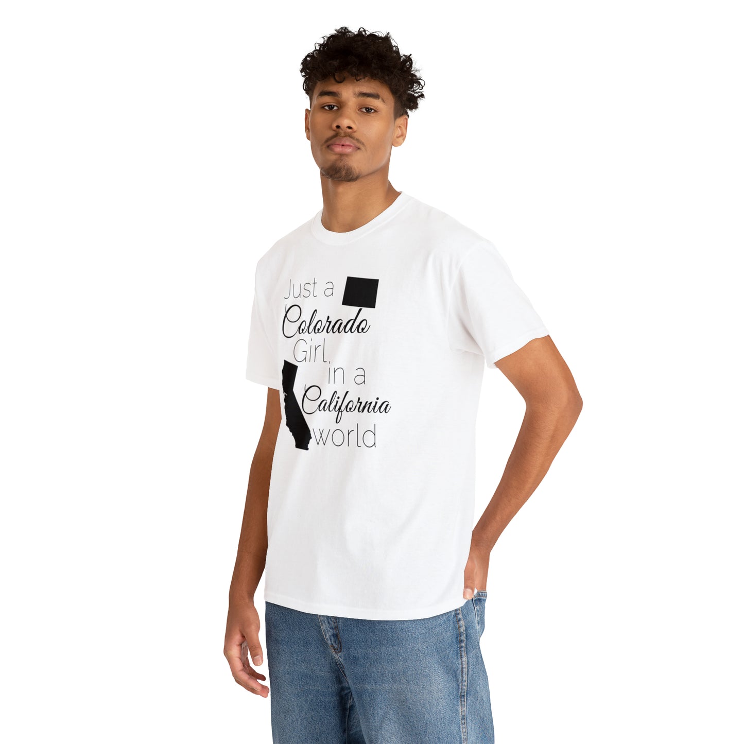 Just a Colorado Girl in a California World Unisex Heavy Cotton Tee
