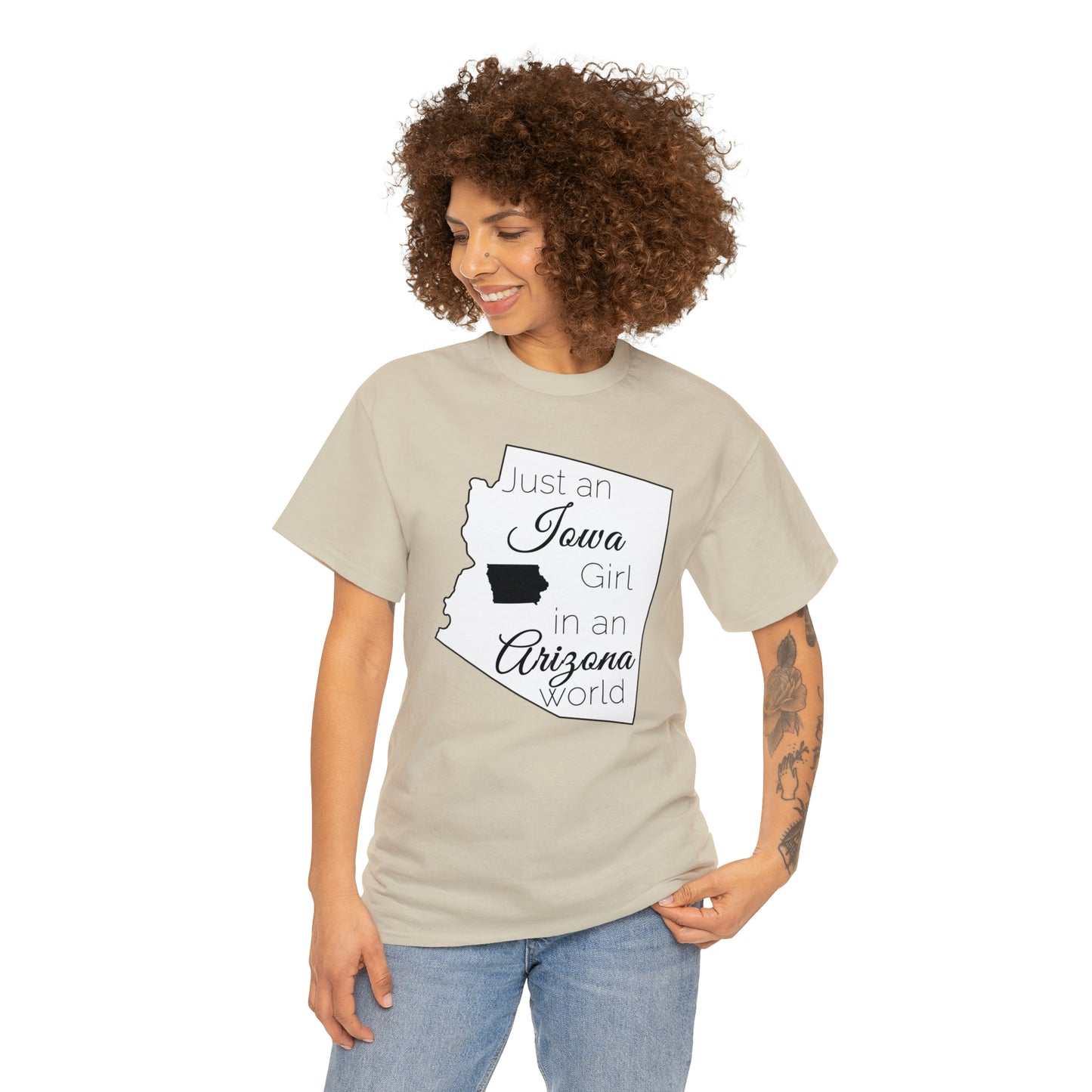 Just an Iowa Girl in an Arizona World Unisex Heavy Cotton Tee