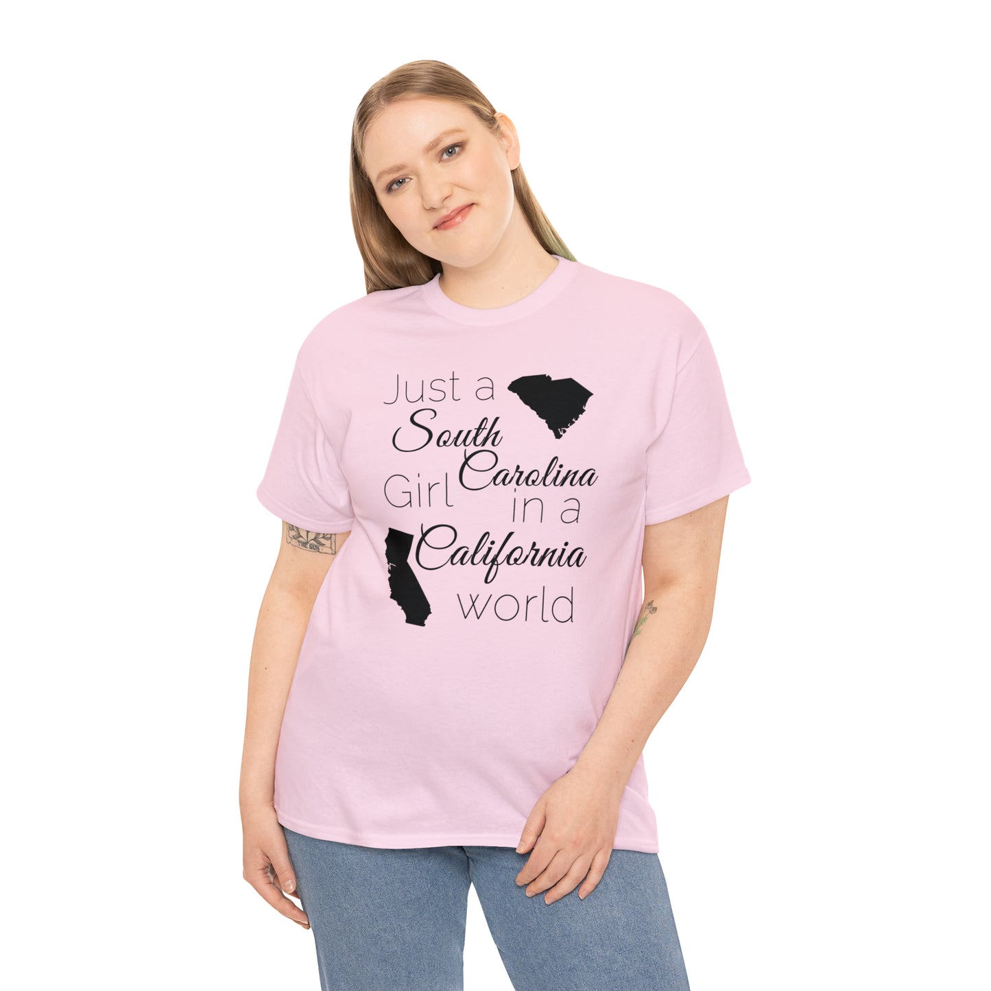 Just a South Carolina Girl in a California World Unisex Heavy Cotton Tee