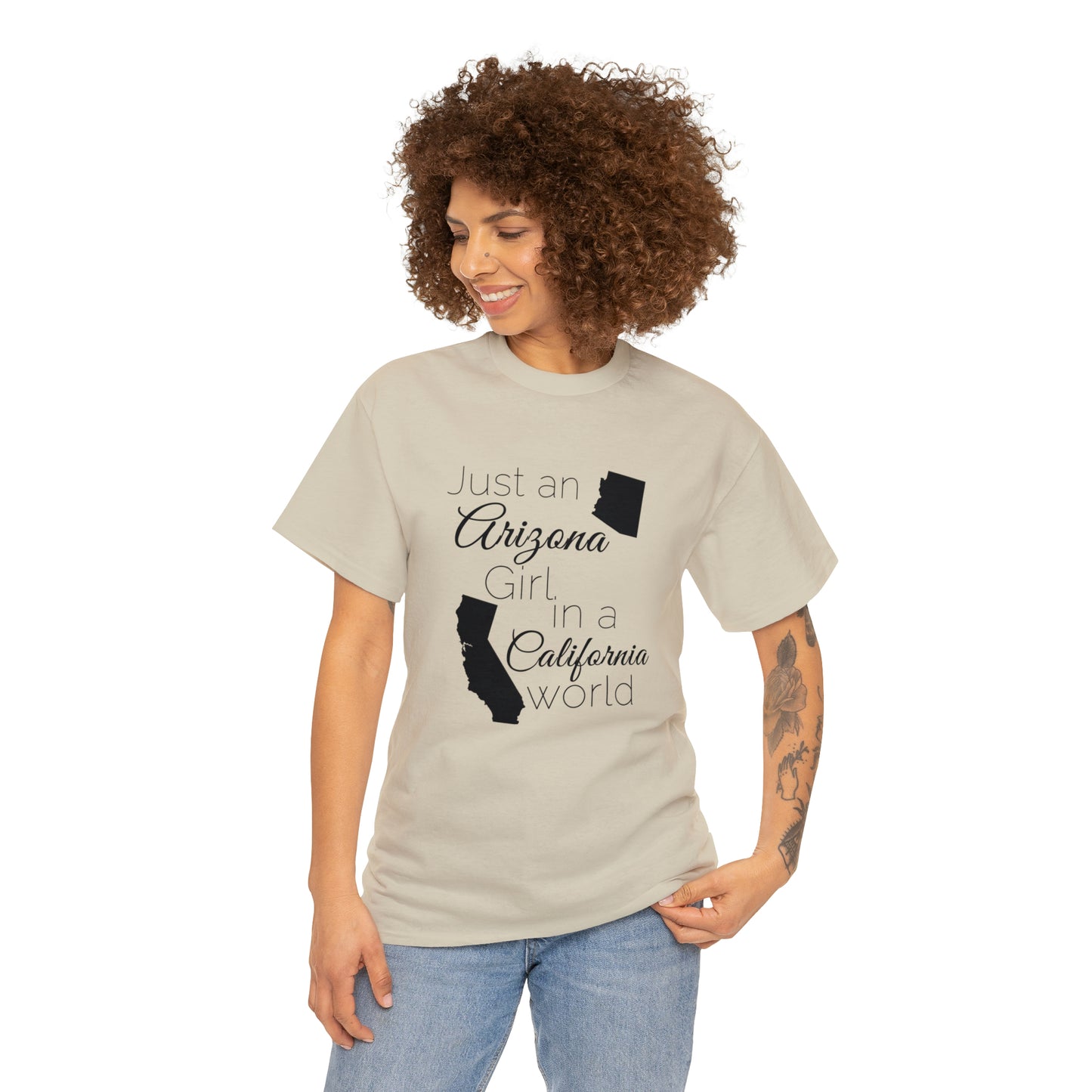 Just an Arizona Girl in a California World Unisex Heavy Cotton Tee