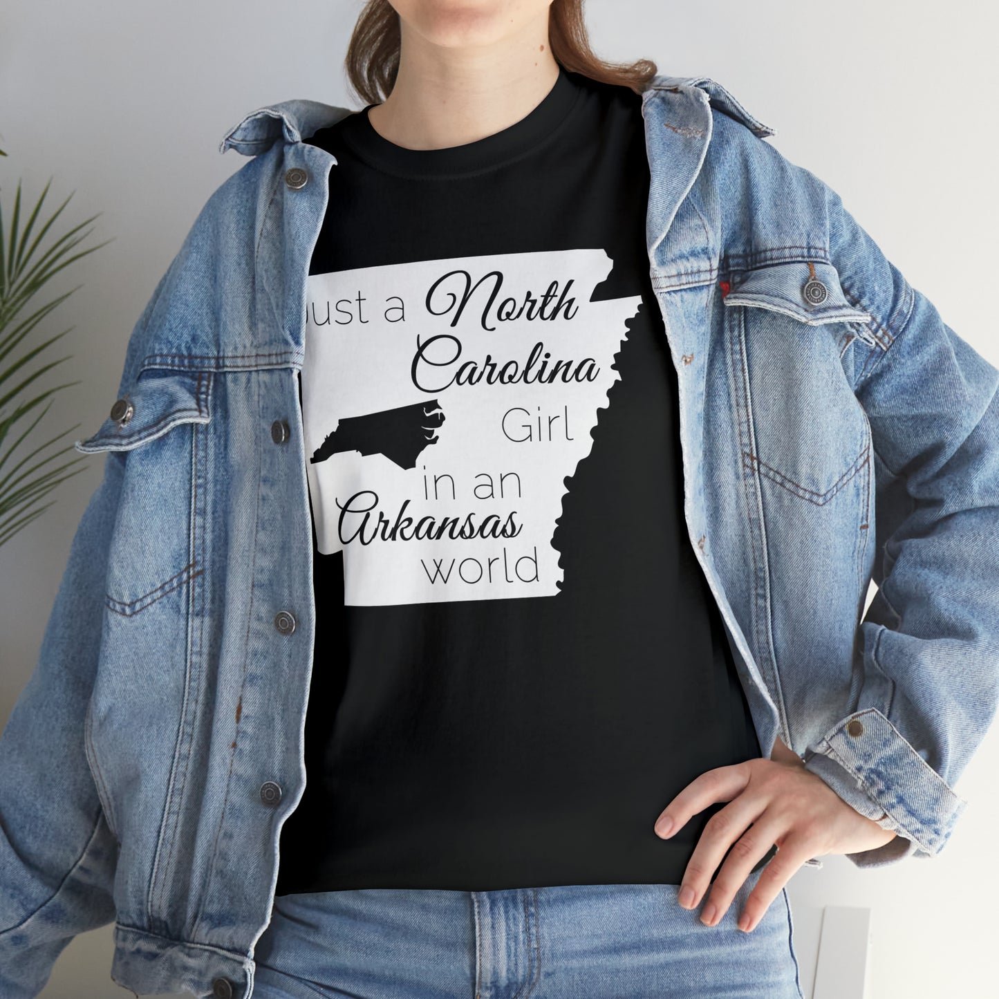 Just a North Carolina Girl in an Arkansas World Unisex Heavy Cotton Tee