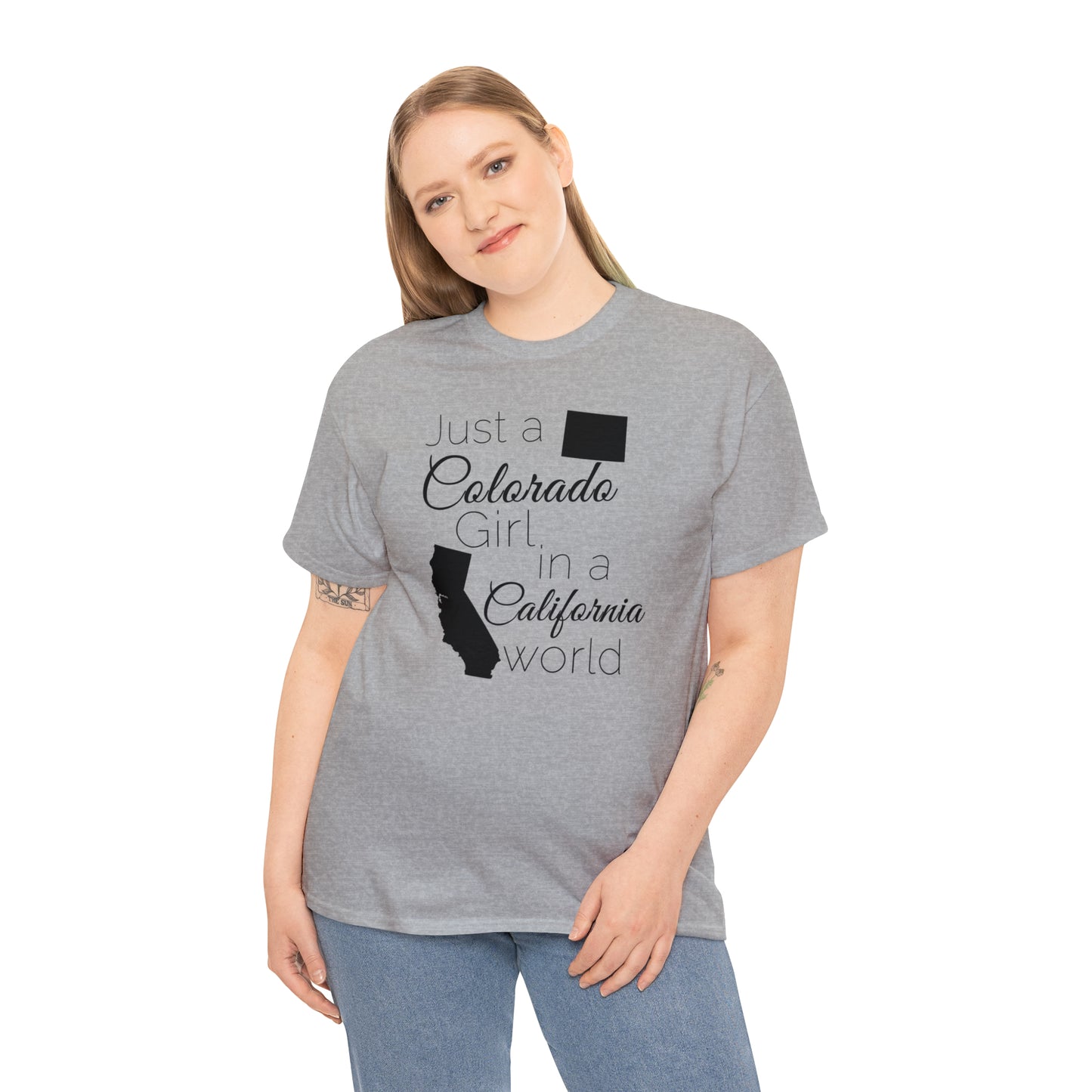 Just a Colorado Girl in a California World Unisex Heavy Cotton Tee